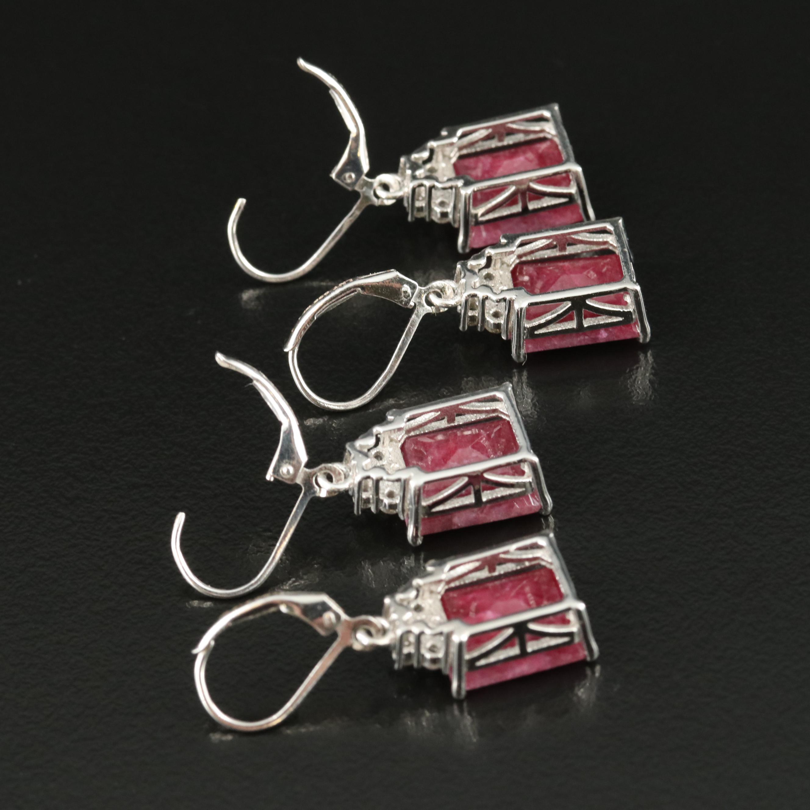 Sterling Beryl and Topaz Earrings