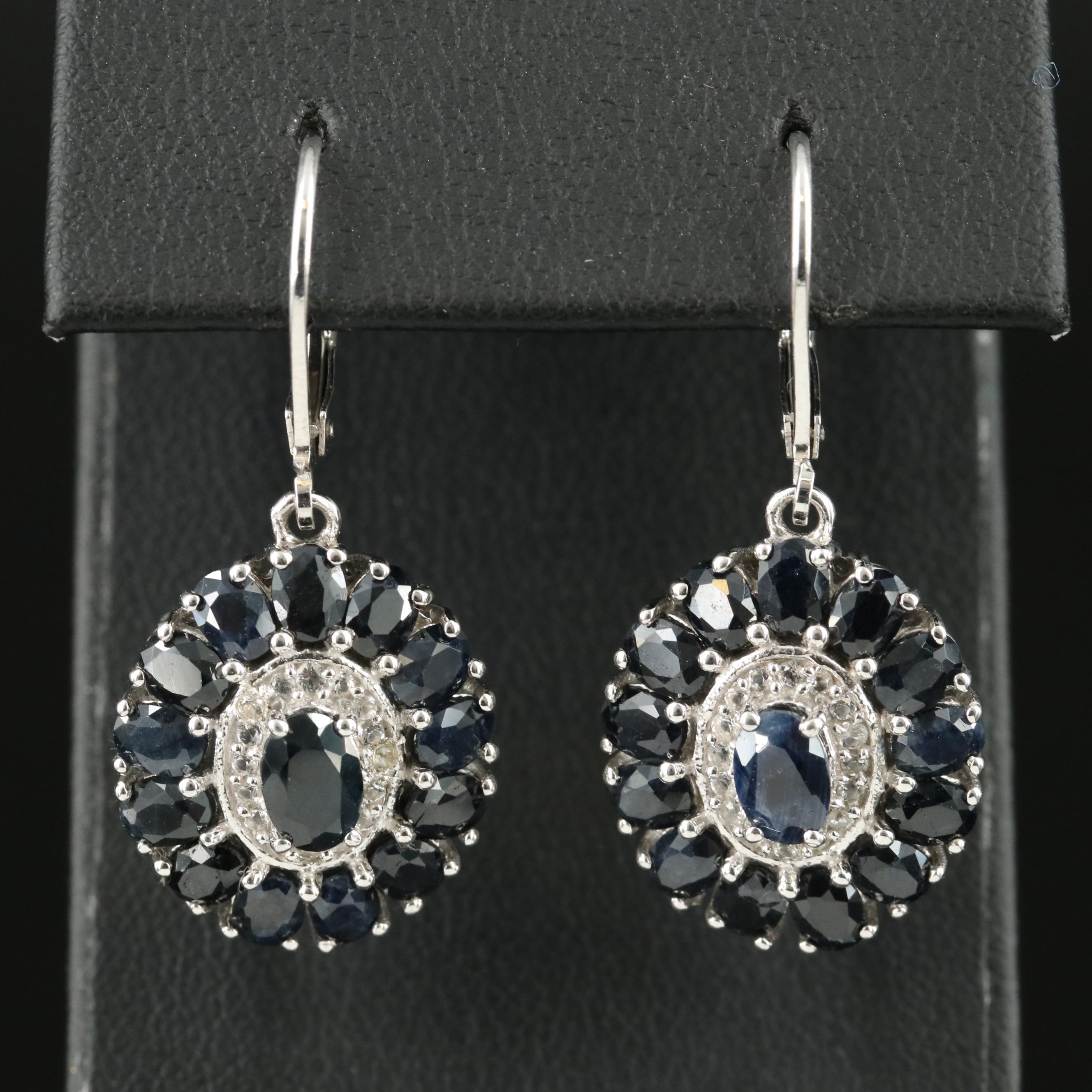 Sterling Sapphire and Topaz Earrings