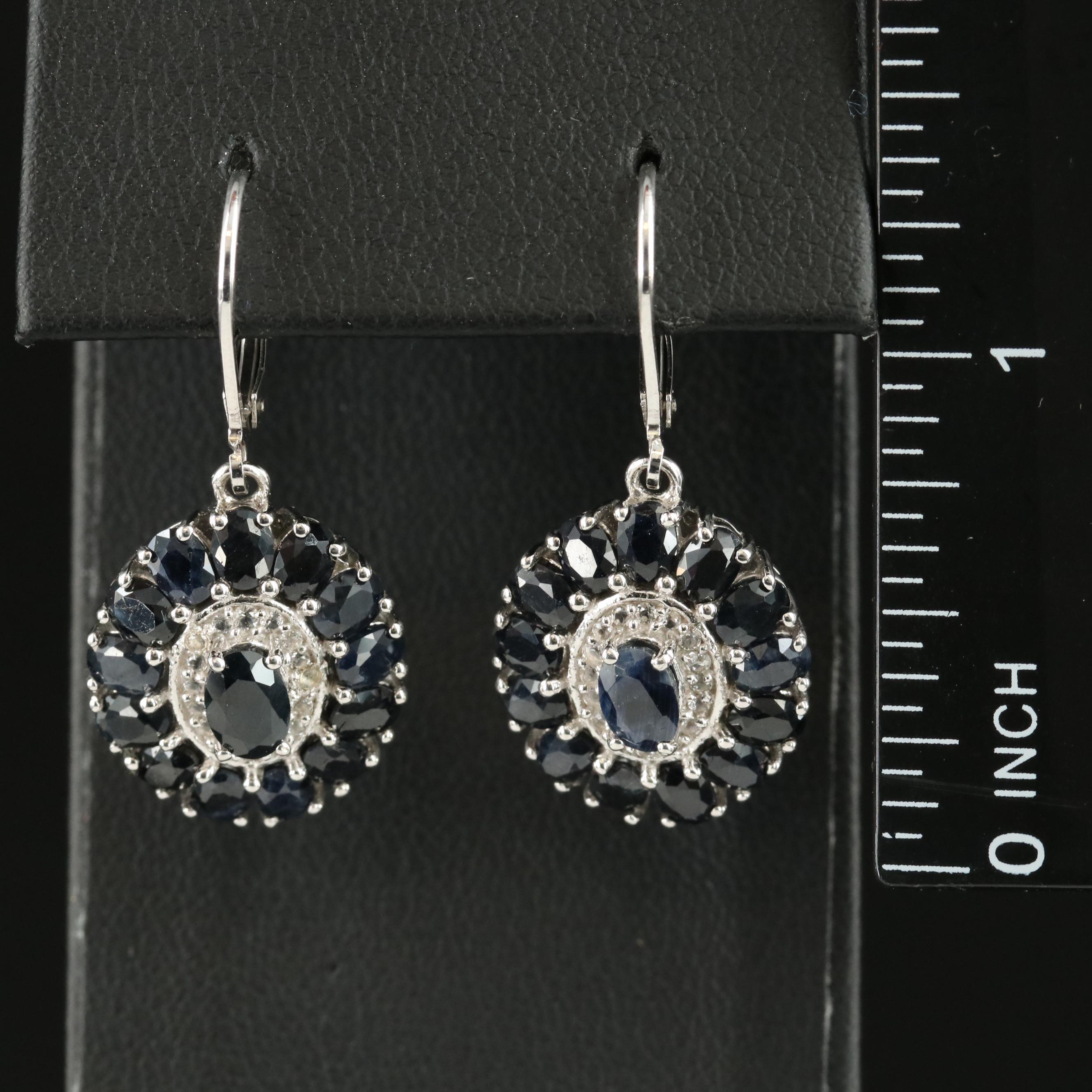 Sterling Sapphire and Topaz Earrings