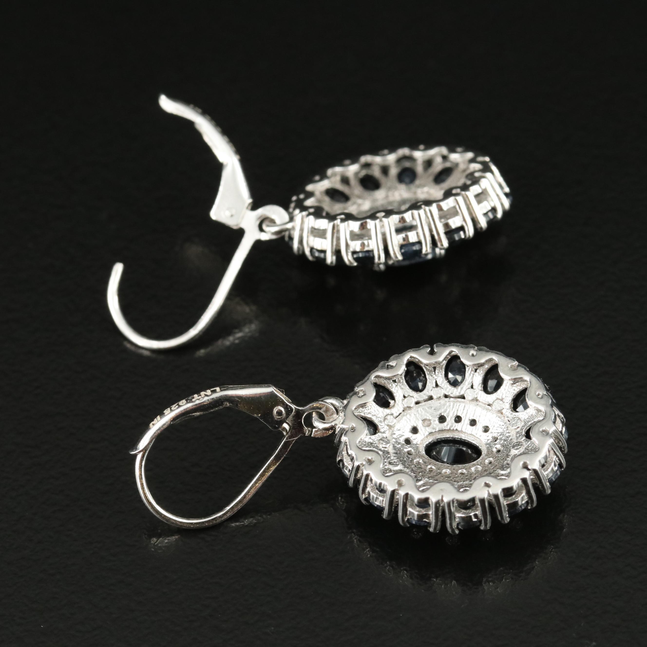 Sterling Sapphire and Topaz Earrings