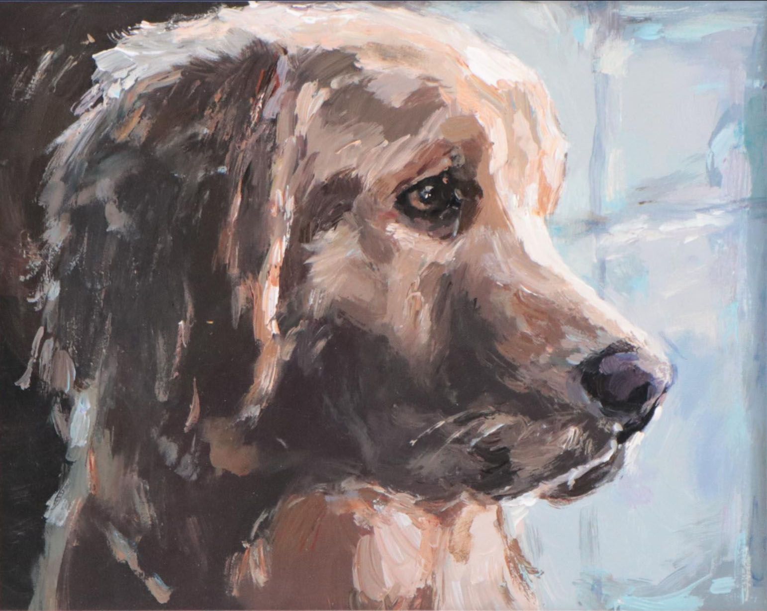 Dog Portrait Oil Painting, Circa 2023