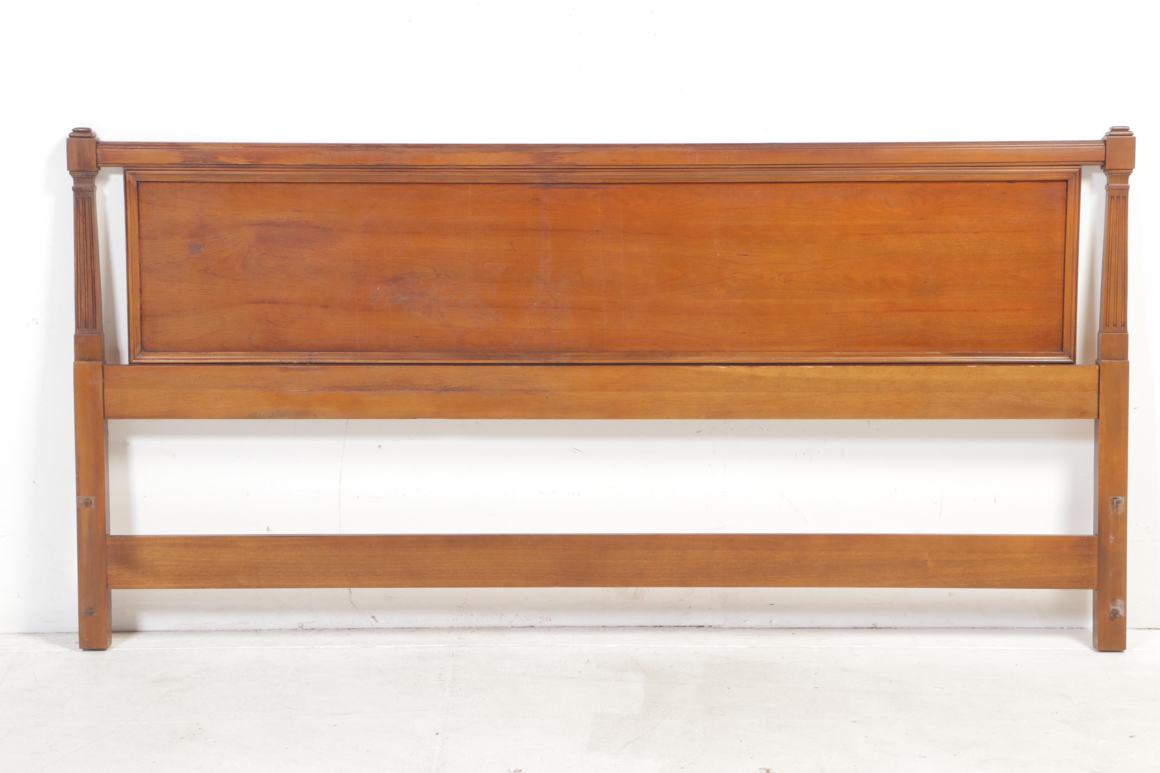 National of Mt. Airy Directoire Style Cherrywood King Headboard & Metal Frame