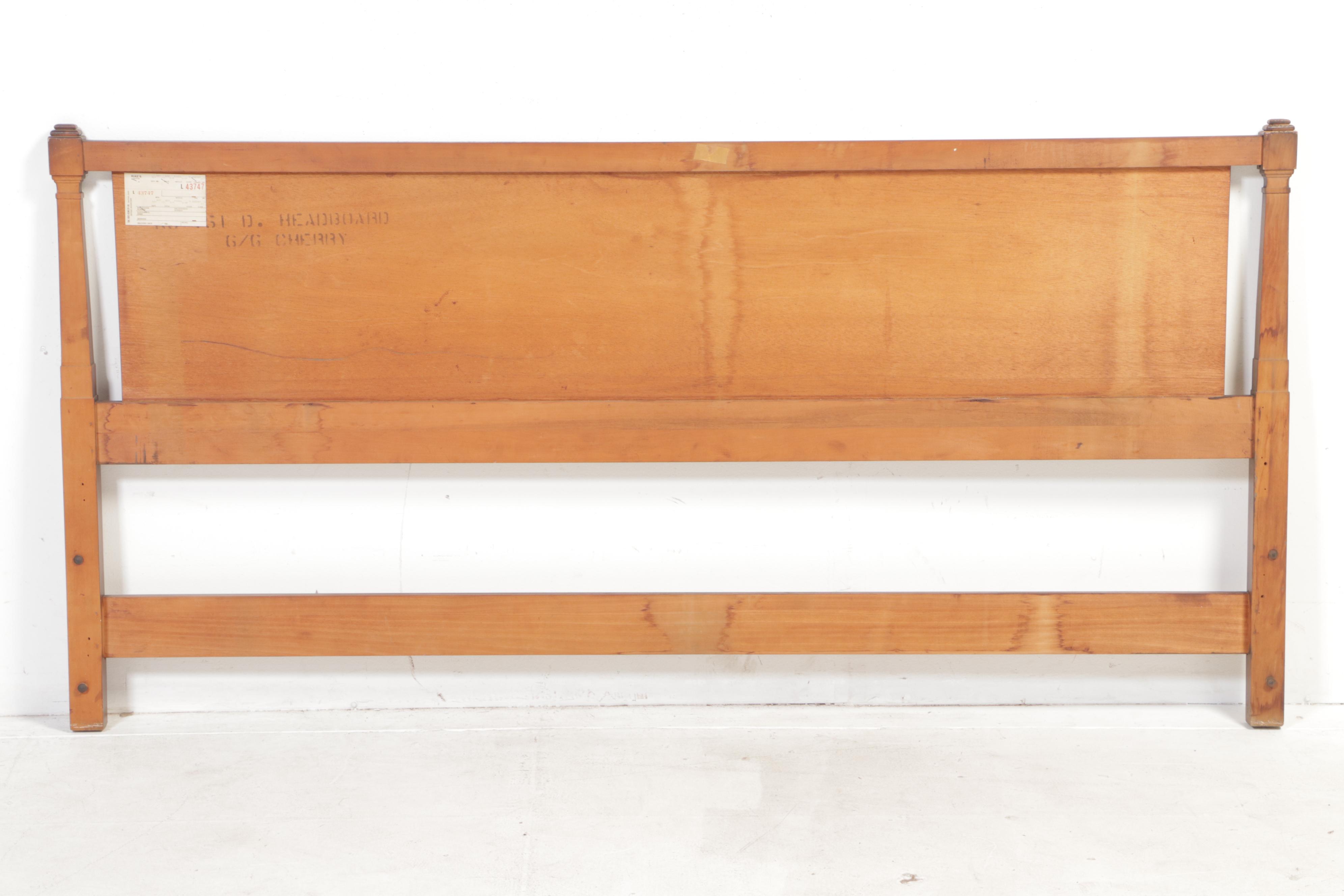 National of Mt. Airy Directoire Style Cherrywood King Headboard & Metal Frame