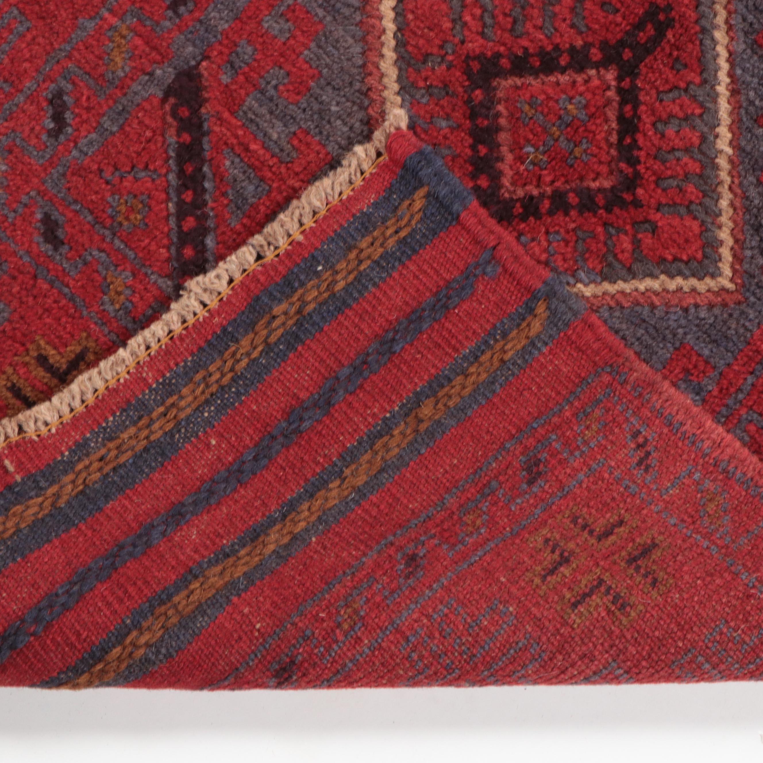 2'1 x 8'1 Handwoven Mixed-Technique Afghan Baluch Carpet Runner