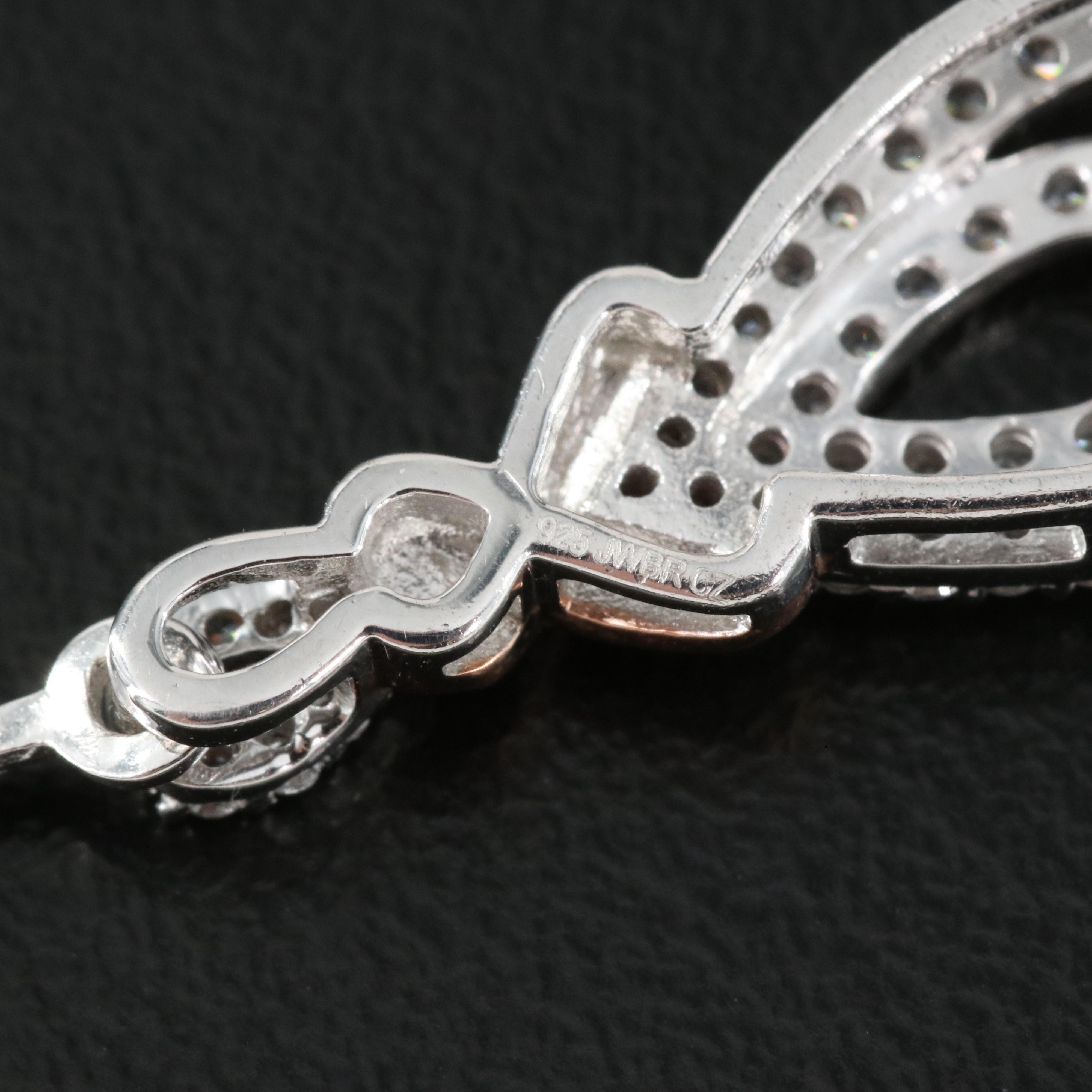 Sterling Cubic Zirconia Earrings with Removable Enhancers