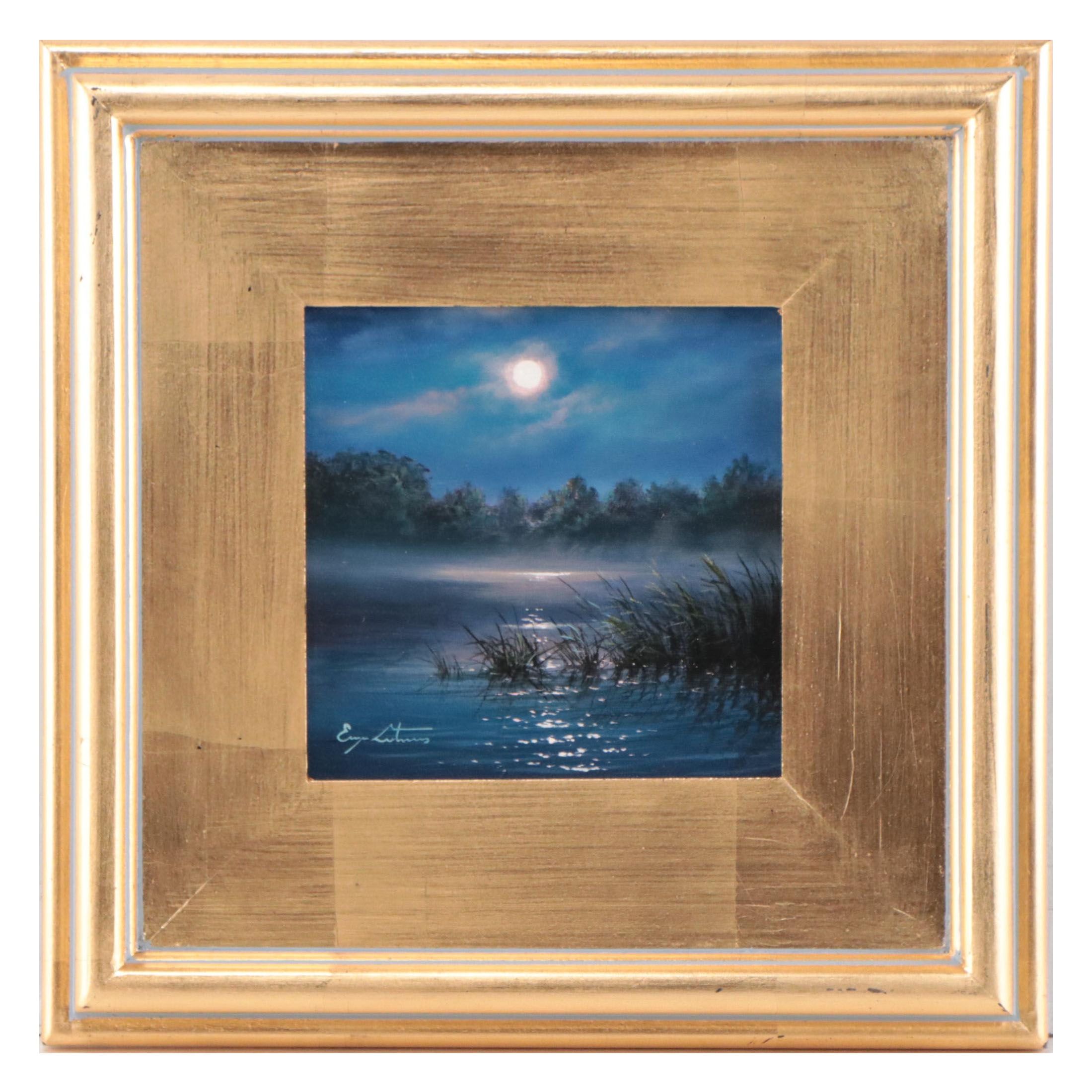 Jevgenijus Litvinas Oil Painting "Moonlight," 2023