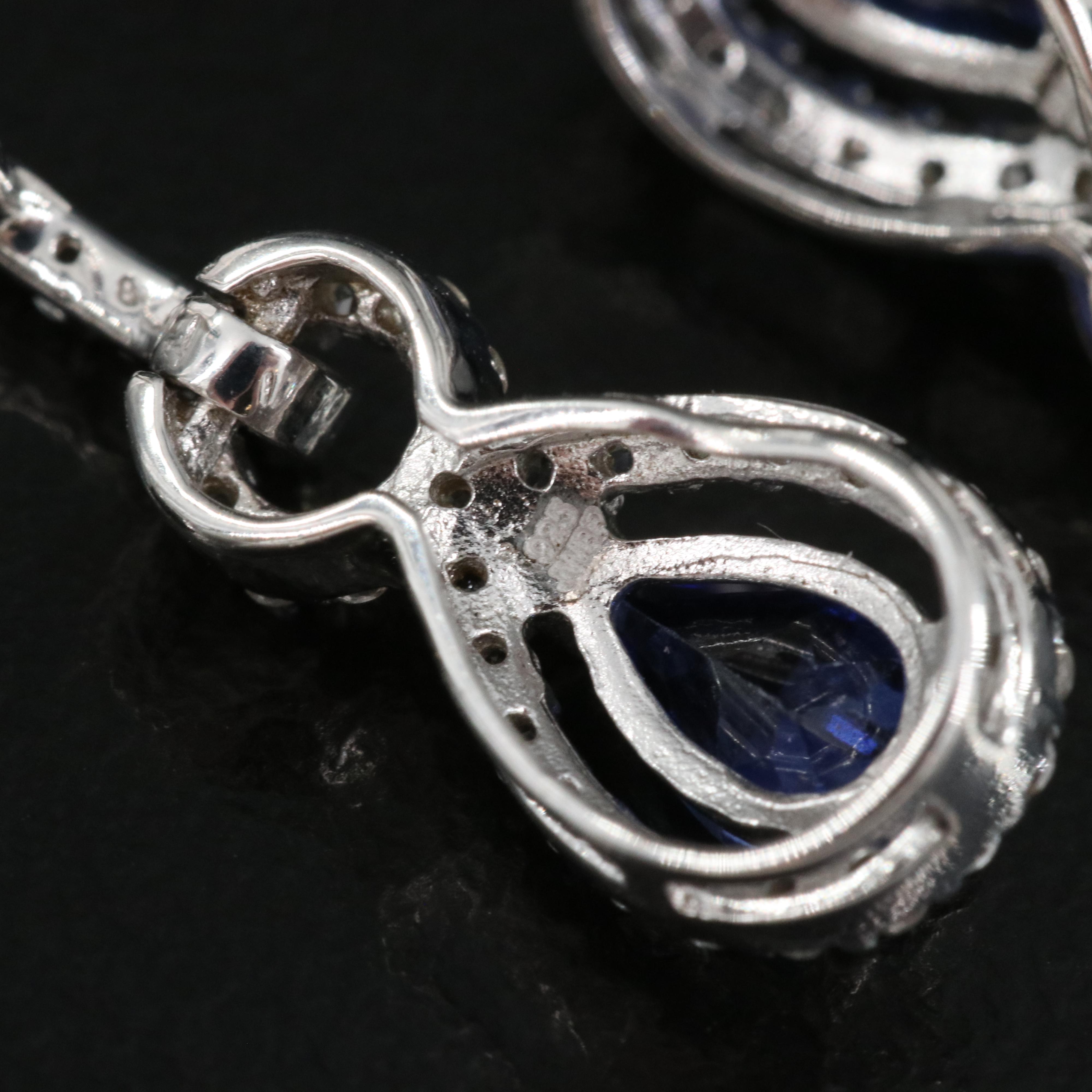 Sterling Sapphire and White Topaz Earrings