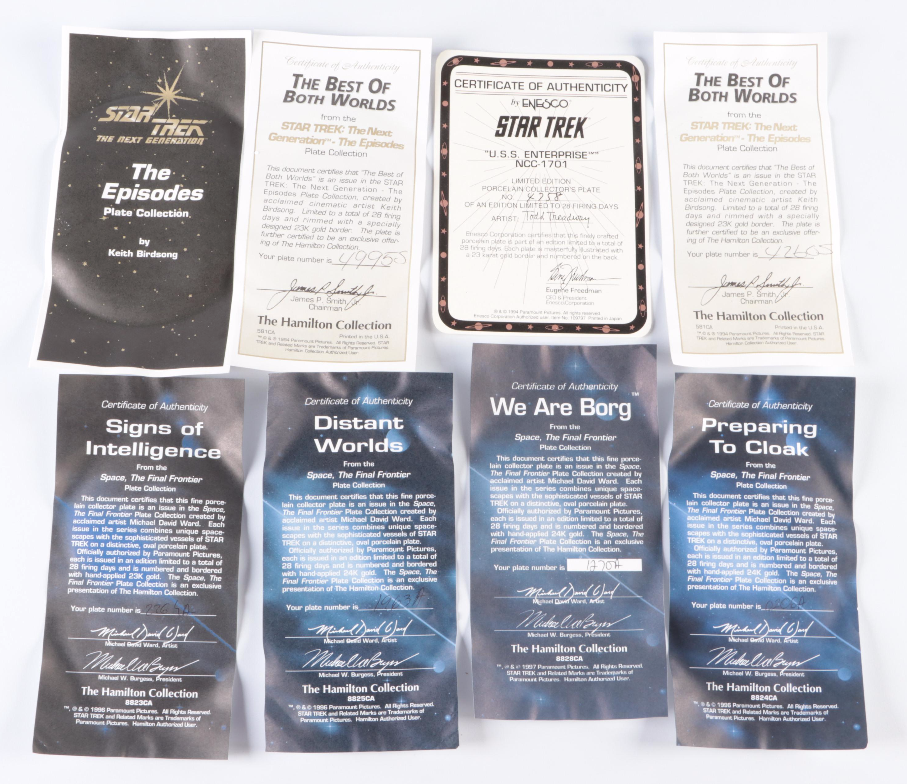 The Hamilton Collection and Other Star Trek Collectors Plates