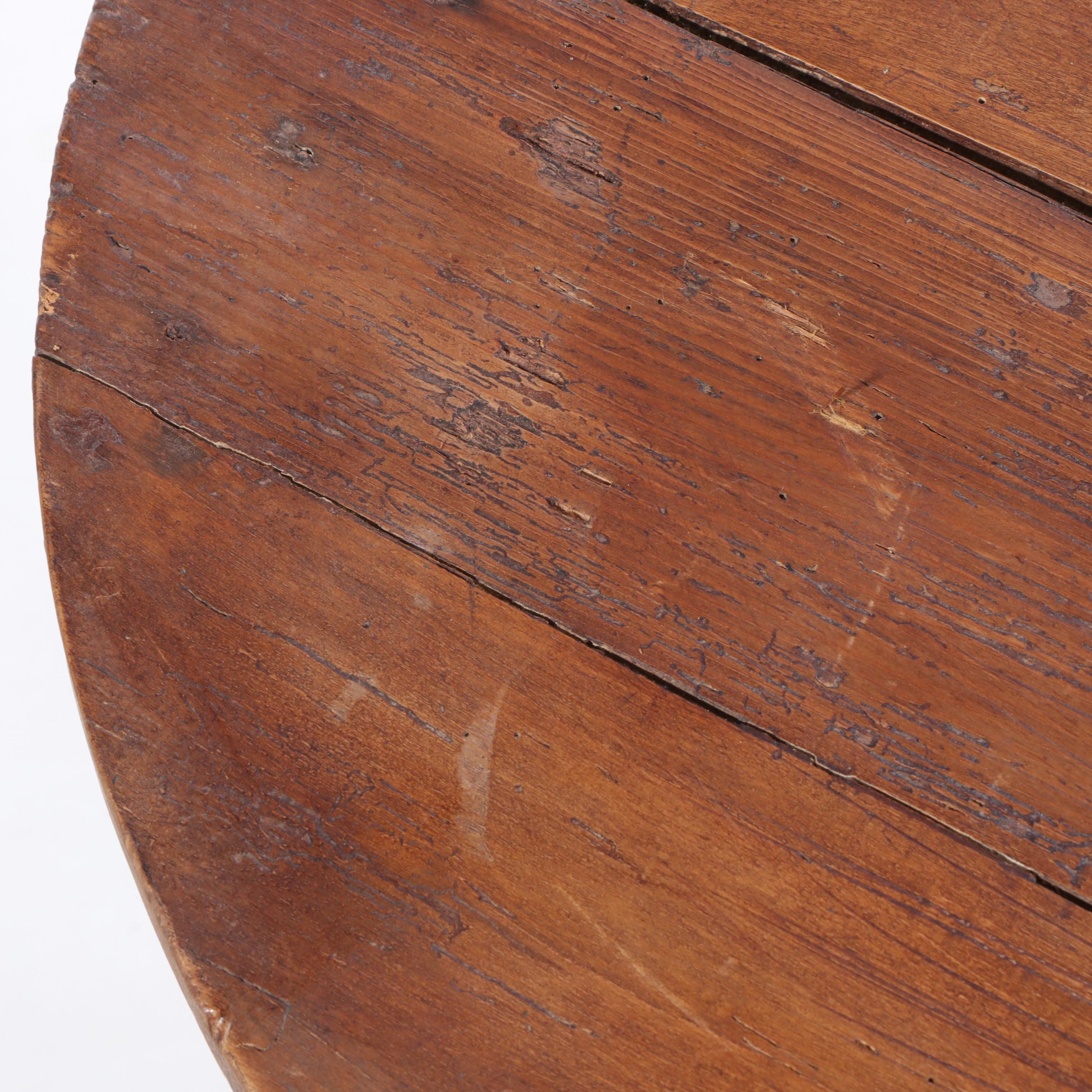 French Provincial Style Reclaimed Pine Tilt-Top Table