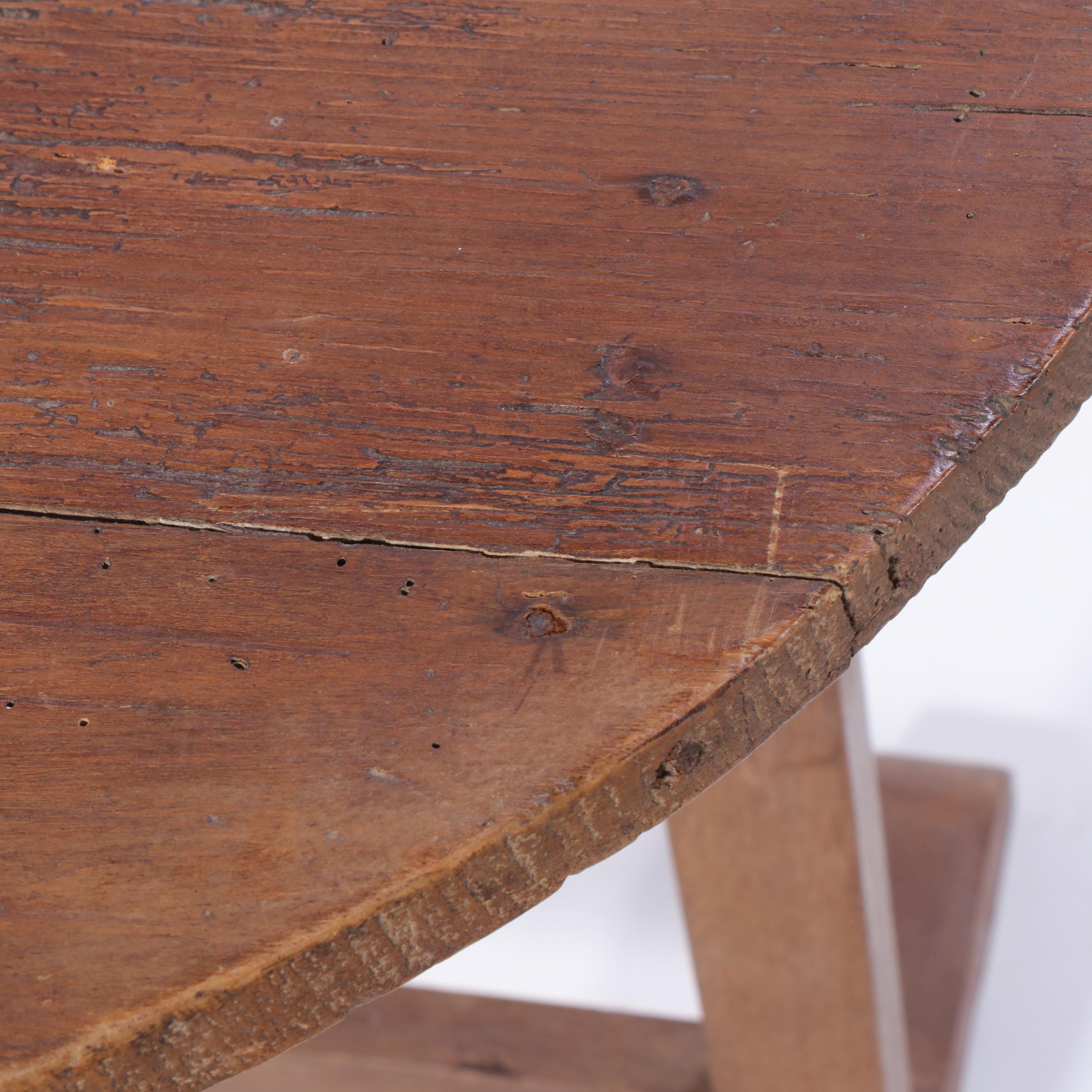 French Provincial Style Reclaimed Pine Tilt-Top Table