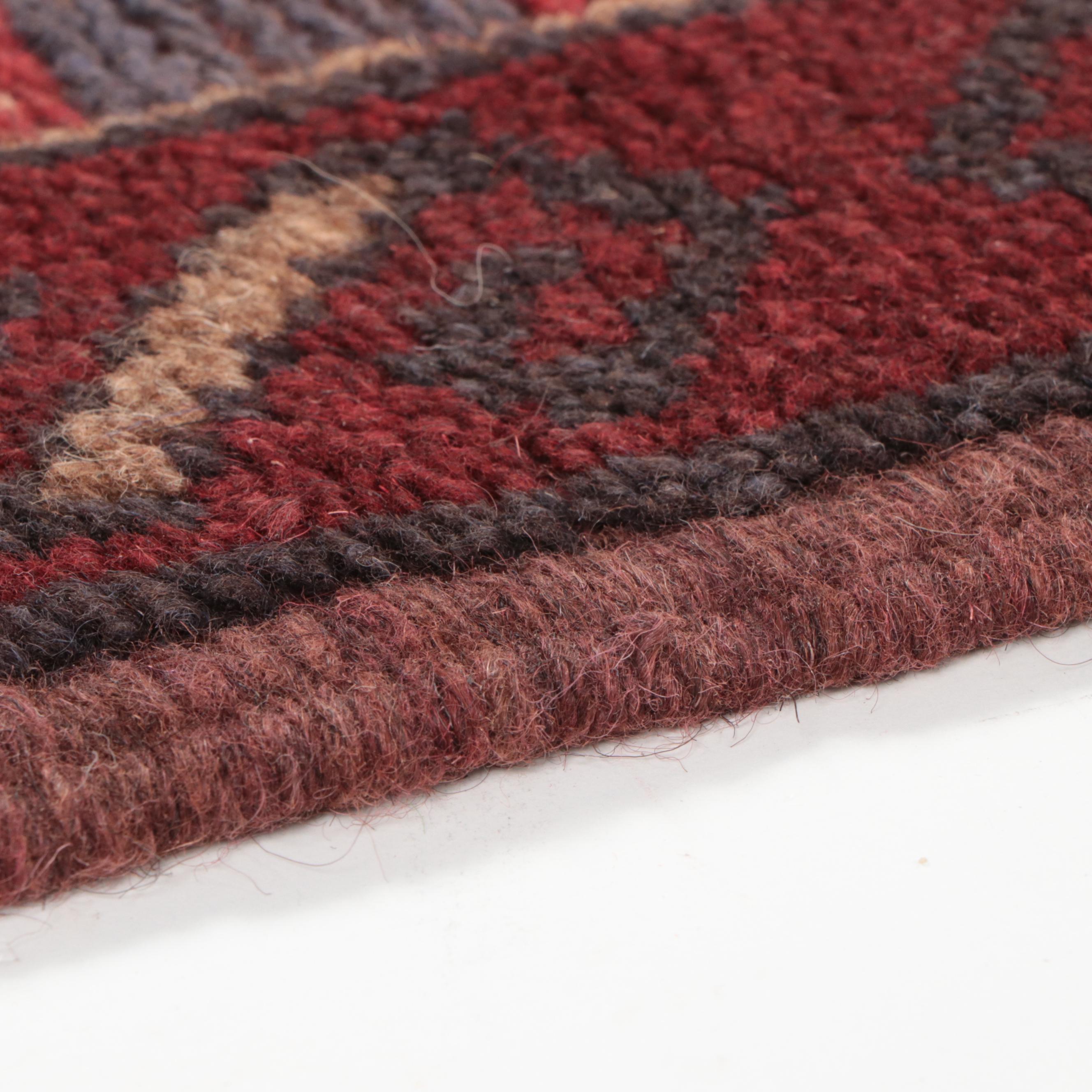 1'11 x 7'9 Hand-Knotted Afghan Mixed Technique Carpet Runner