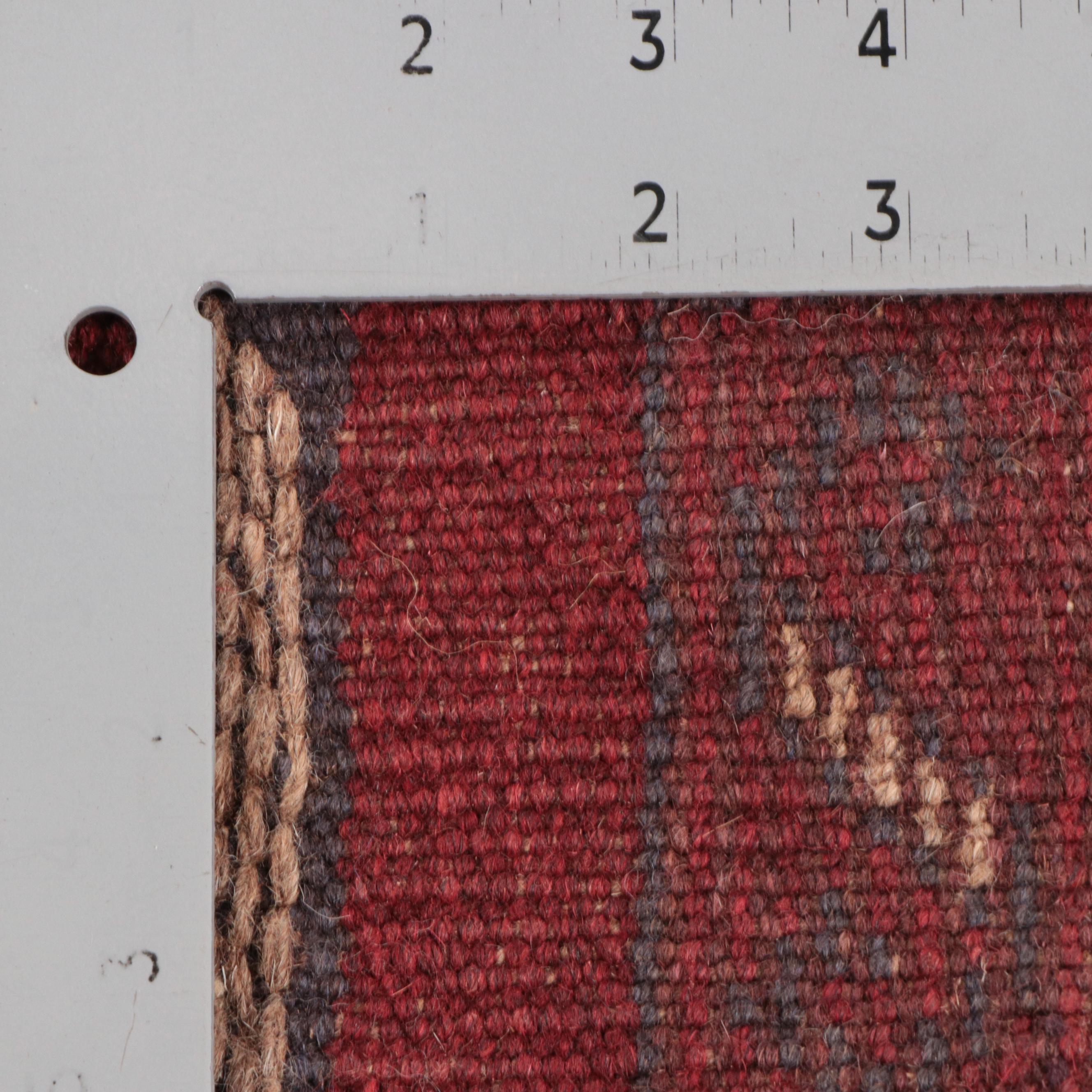 1'11 x 7'9 Hand-Knotted Afghan Mixed Technique Carpet Runner