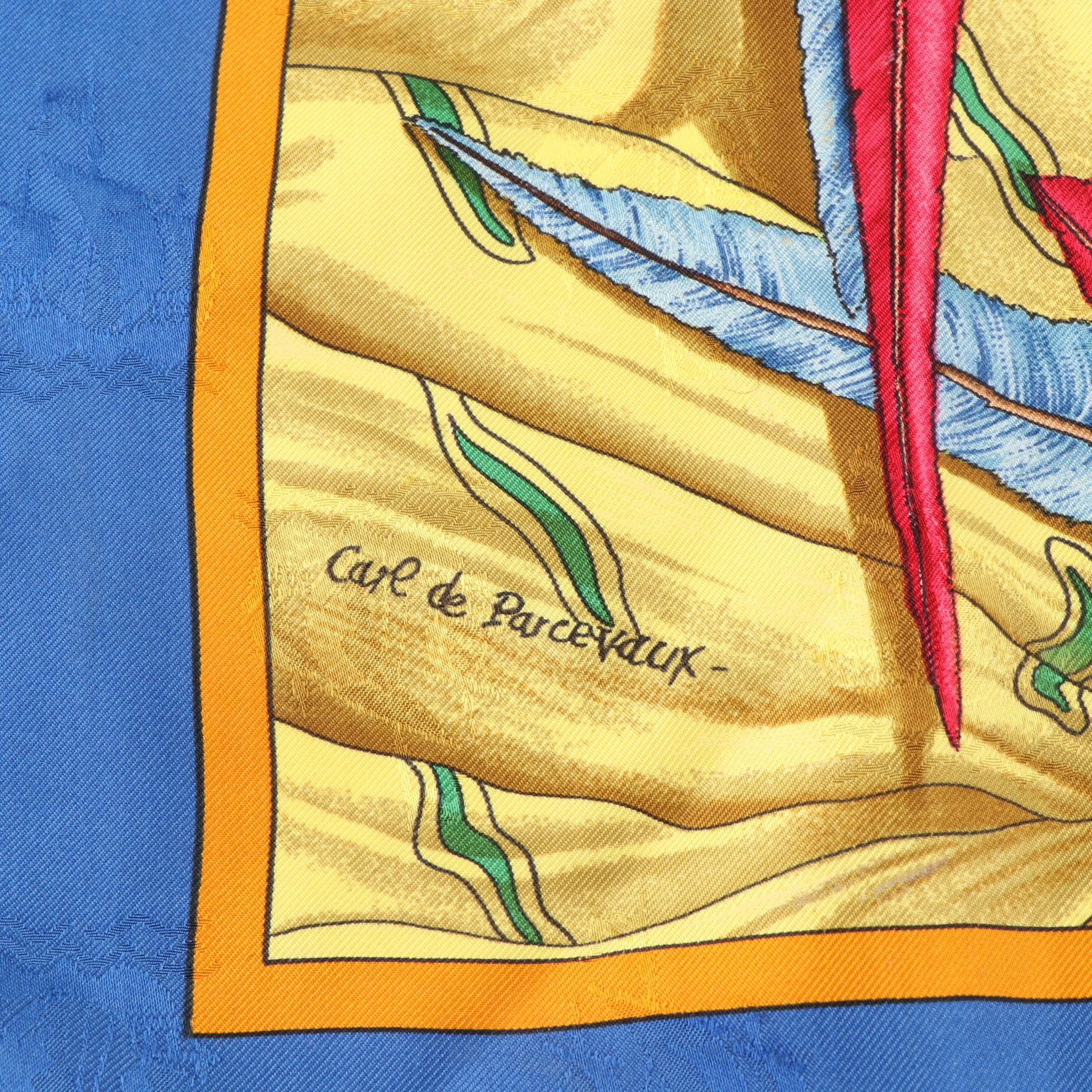 Hermès "Christophe Colomb Découvre l'Amérique" Scarf 90 in Silk Jacquard