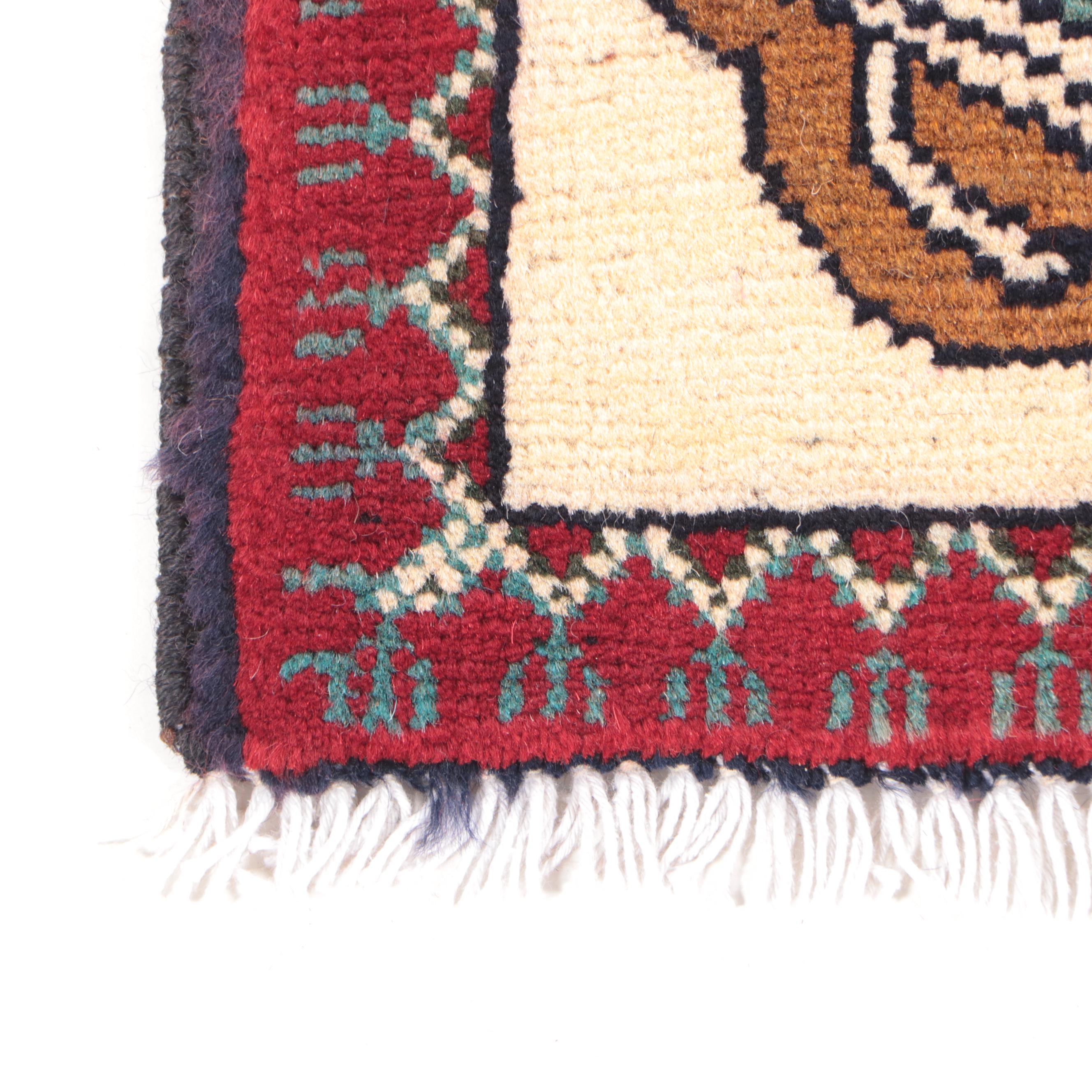 1'11 x 2'7 Hand-Knotted Afghan Pictorial War Rug