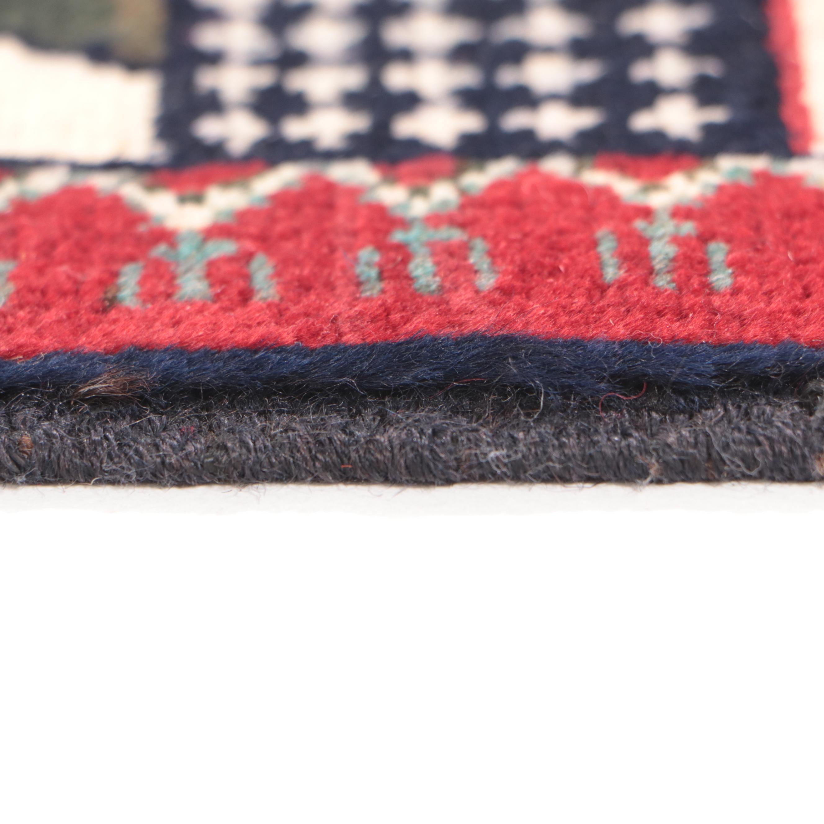 1'11 x 2'7 Hand-Knotted Afghan Pictorial War Rug