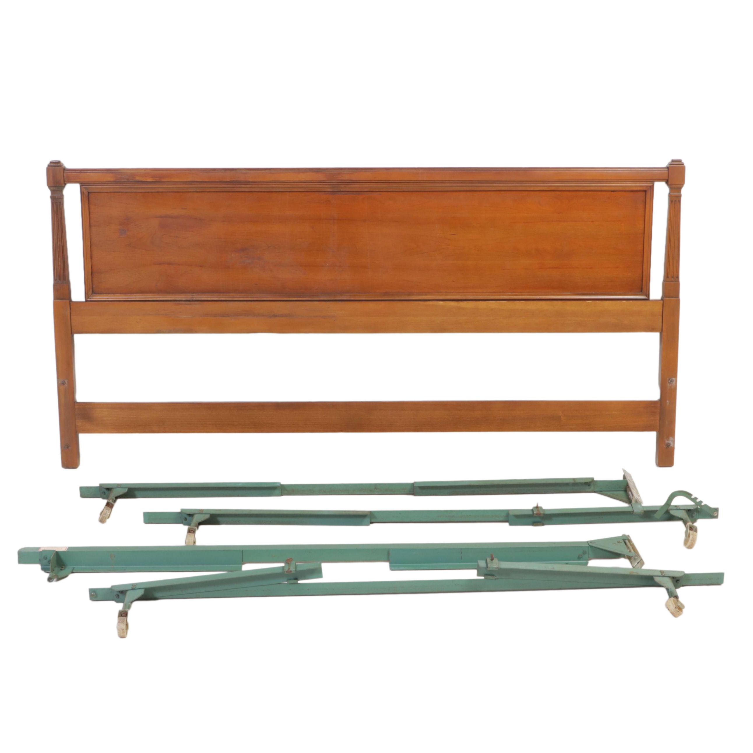 National of Mt. Airy Directoire Style Cherrywood King Headboard & Metal Frame