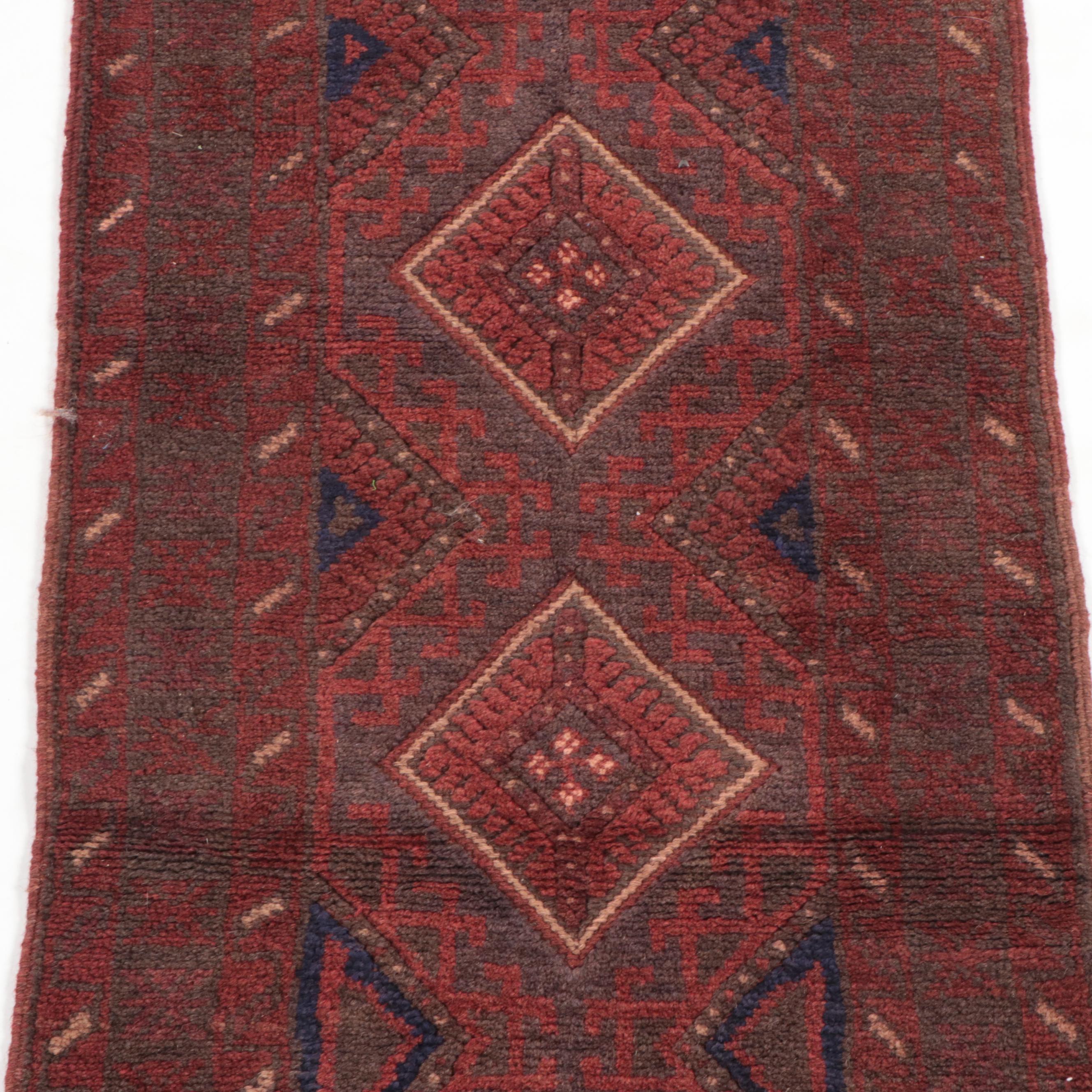 2' x 8'4 Hand-Knotted Afghan Mixed Technique Carpet Runner