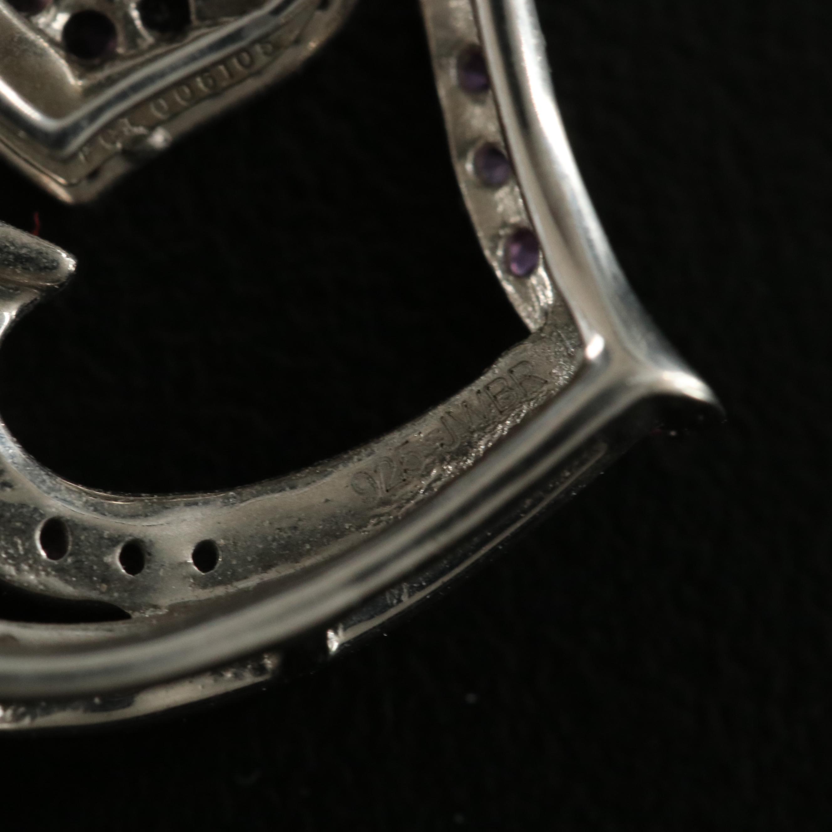 Sterling Sapphire Heart Pendant Necklace