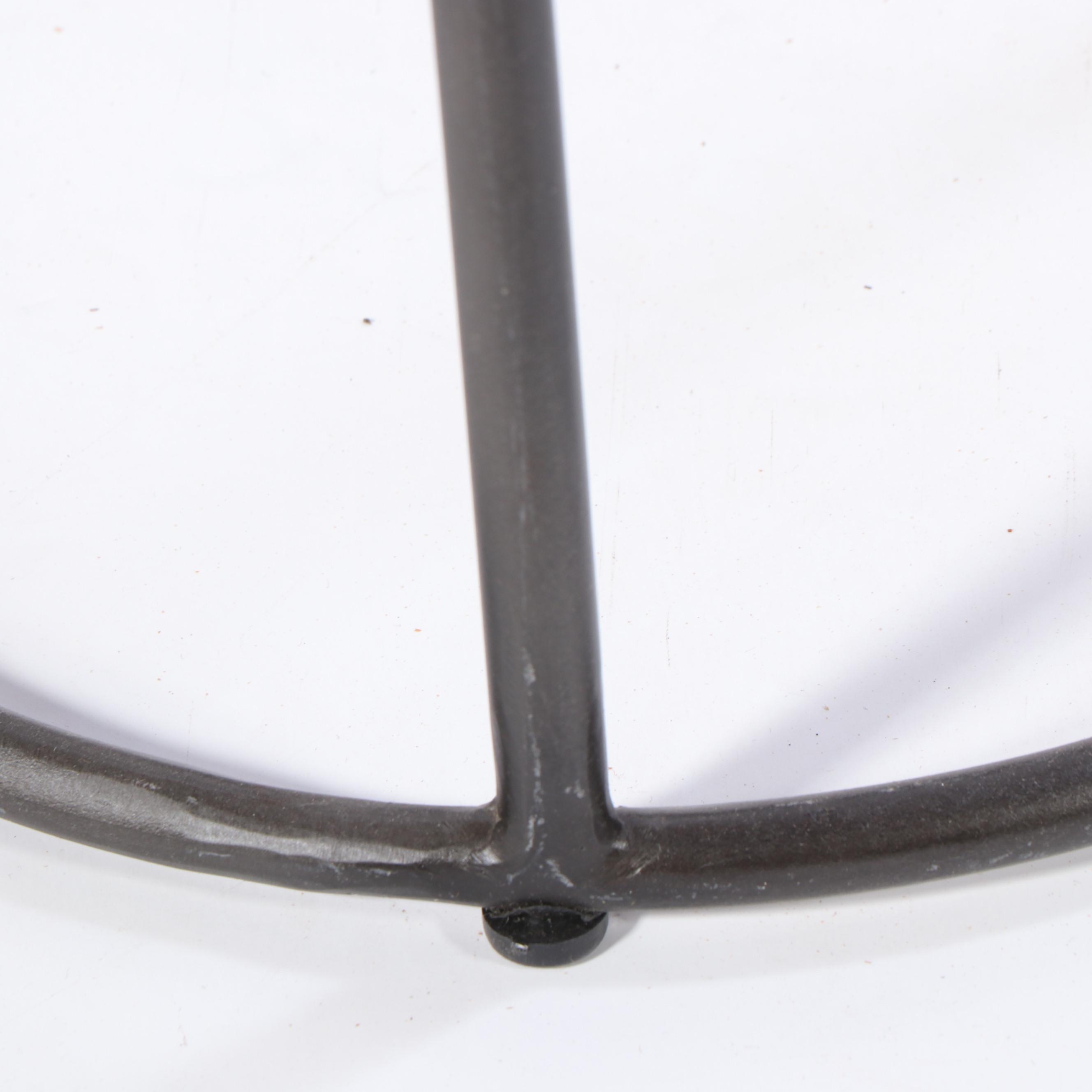 Contemporary Woven Cane Top Metal Nesting Tables