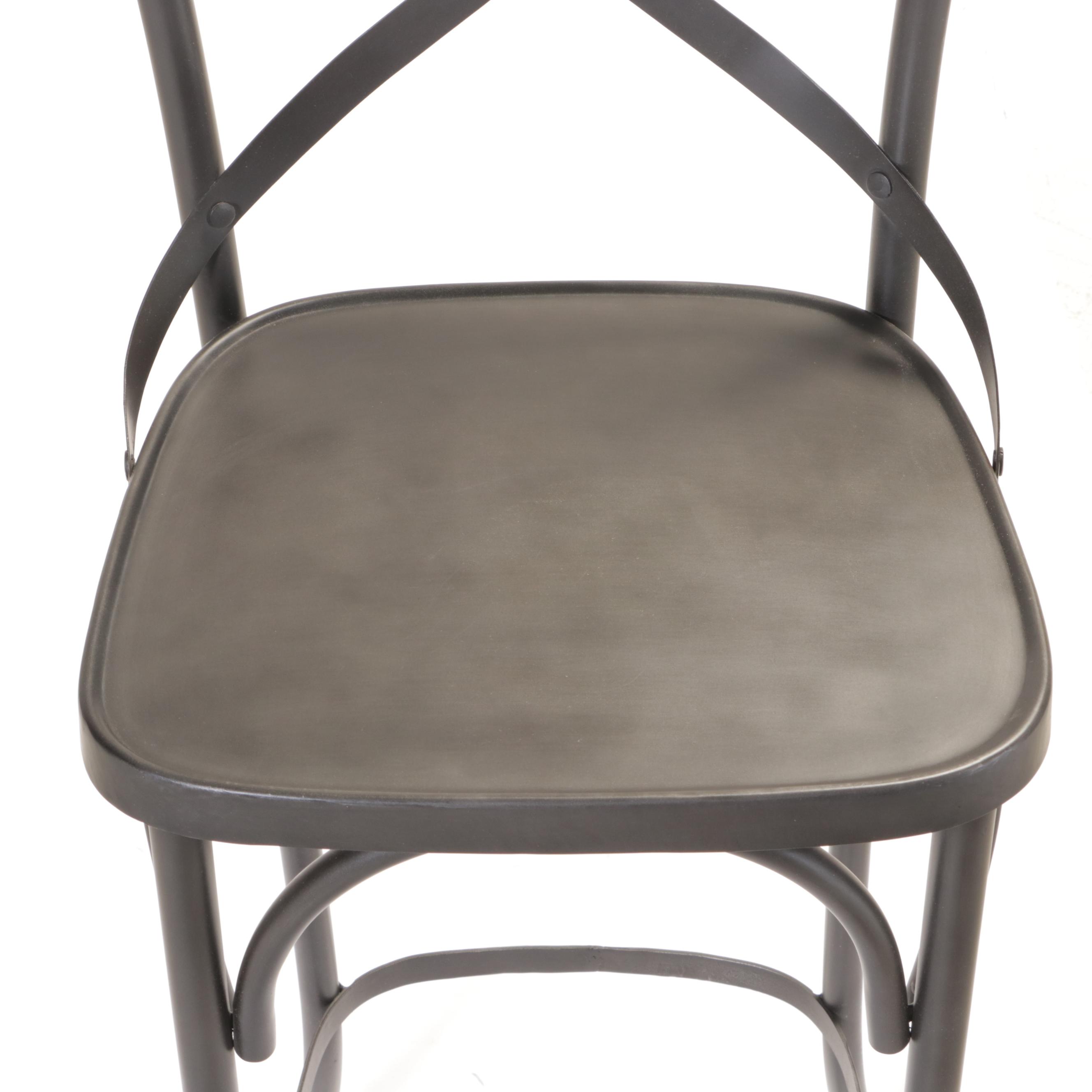 Contemporary Black Metal X-Back Stool