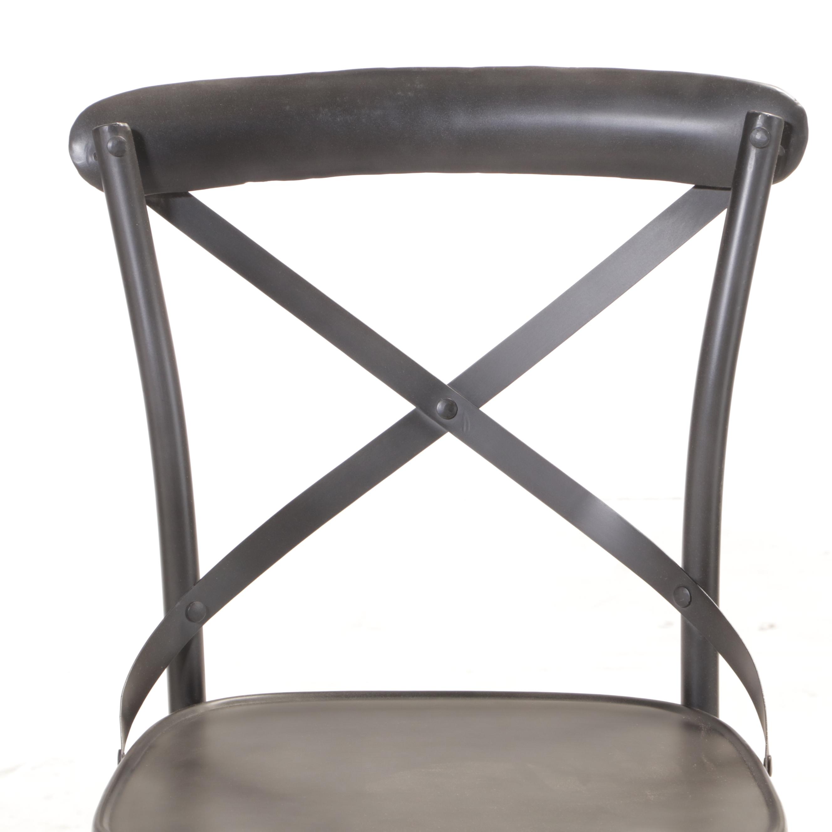 Contemporary Black Metal X-Back Stool