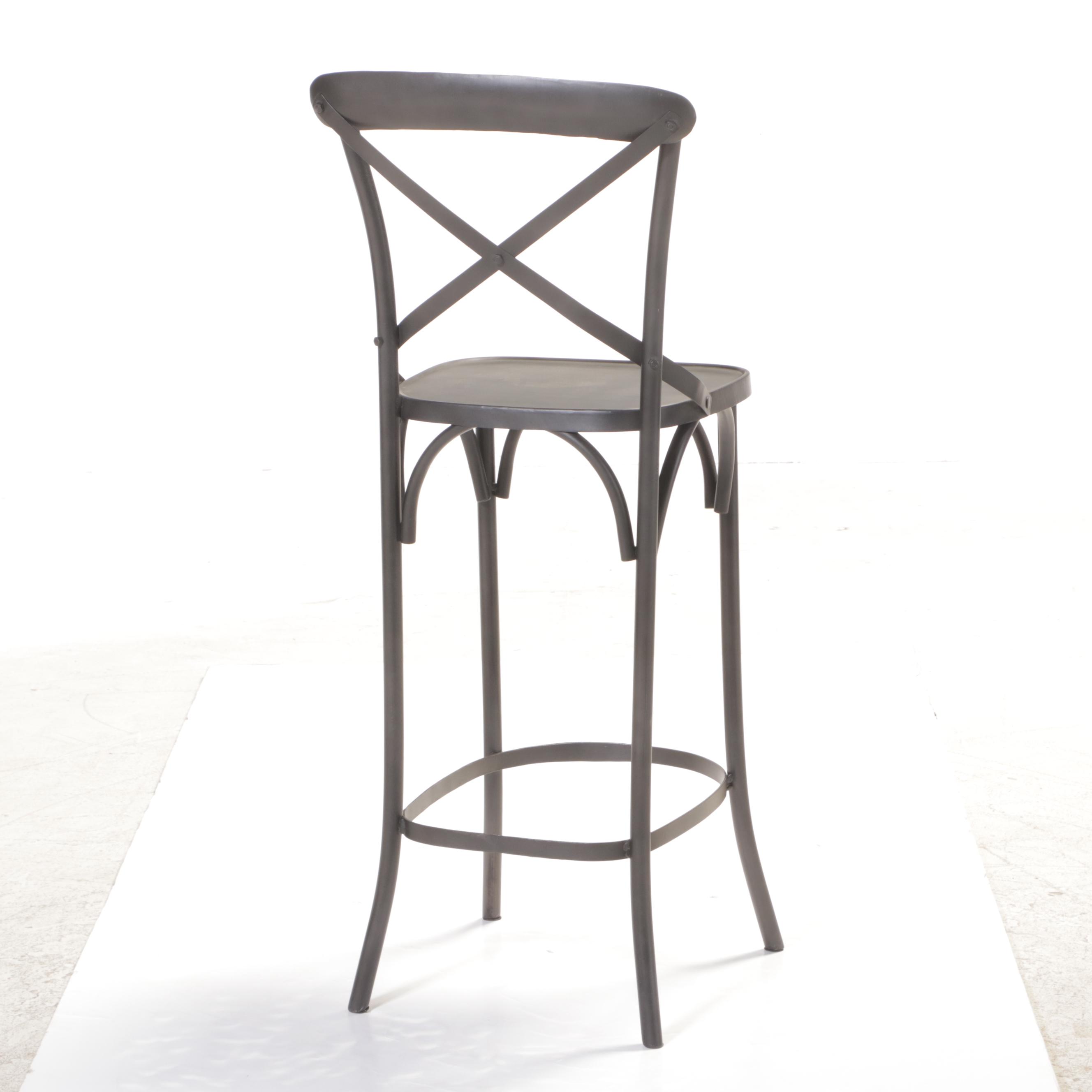 Contemporary Black Metal X-Back Stool