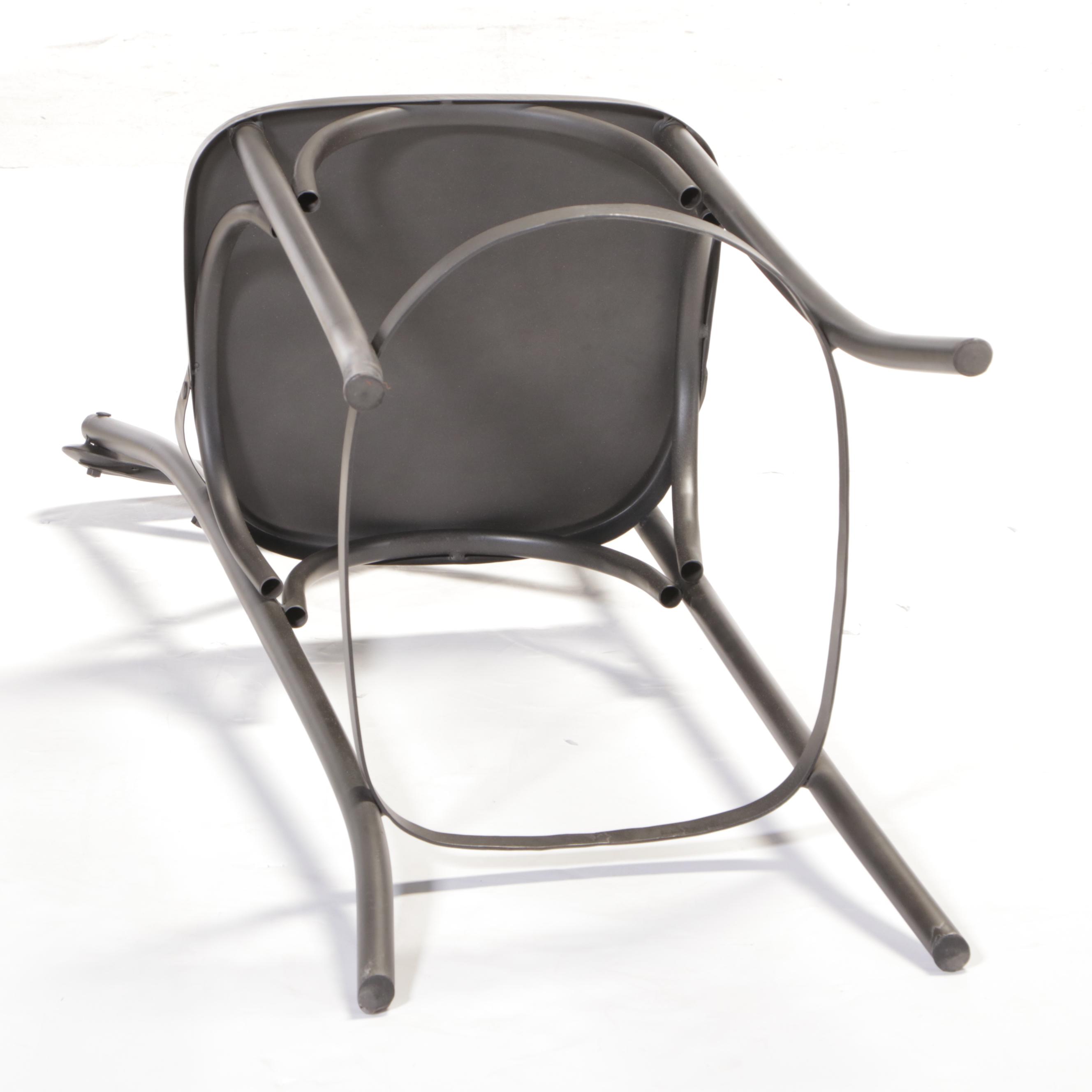 Contemporary Black Metal X-Back Stool