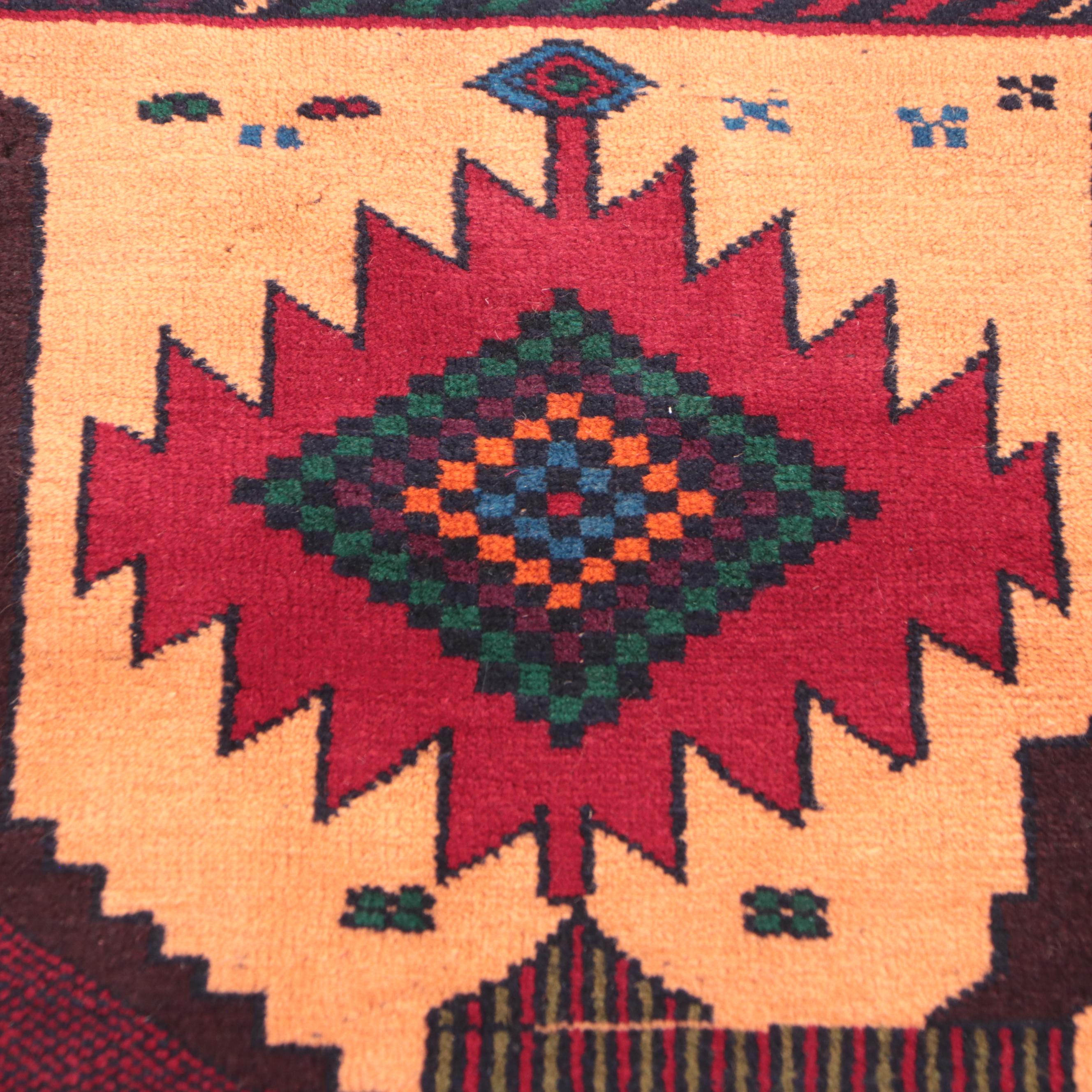 2'10 x 4'3 Hand-Knotted Afghan Pictorial Accent Rug