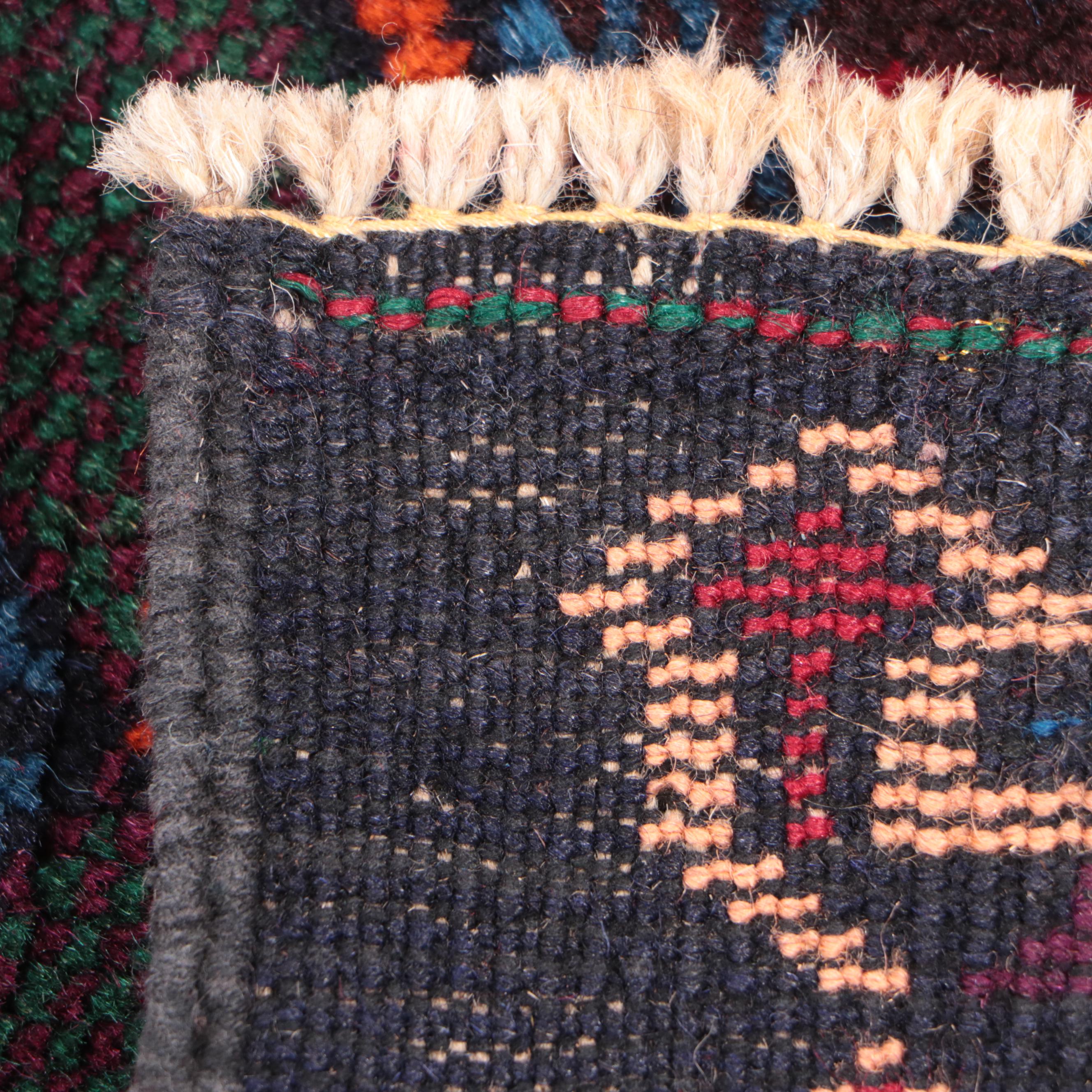 2'10 x 4'3 Hand-Knotted Afghan Pictorial Accent Rug