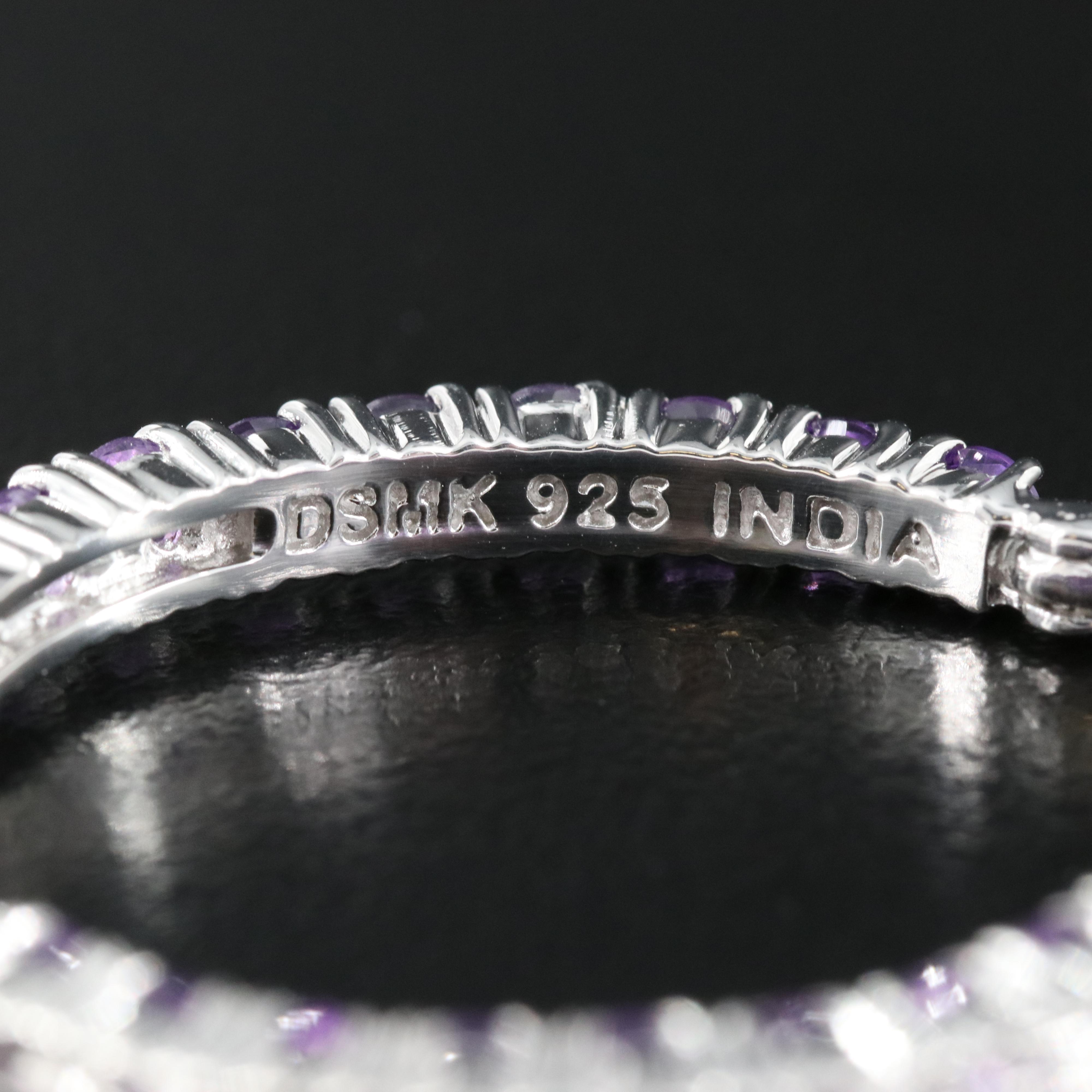 Sterling Amethyst Inside-Out Hoop Earrings