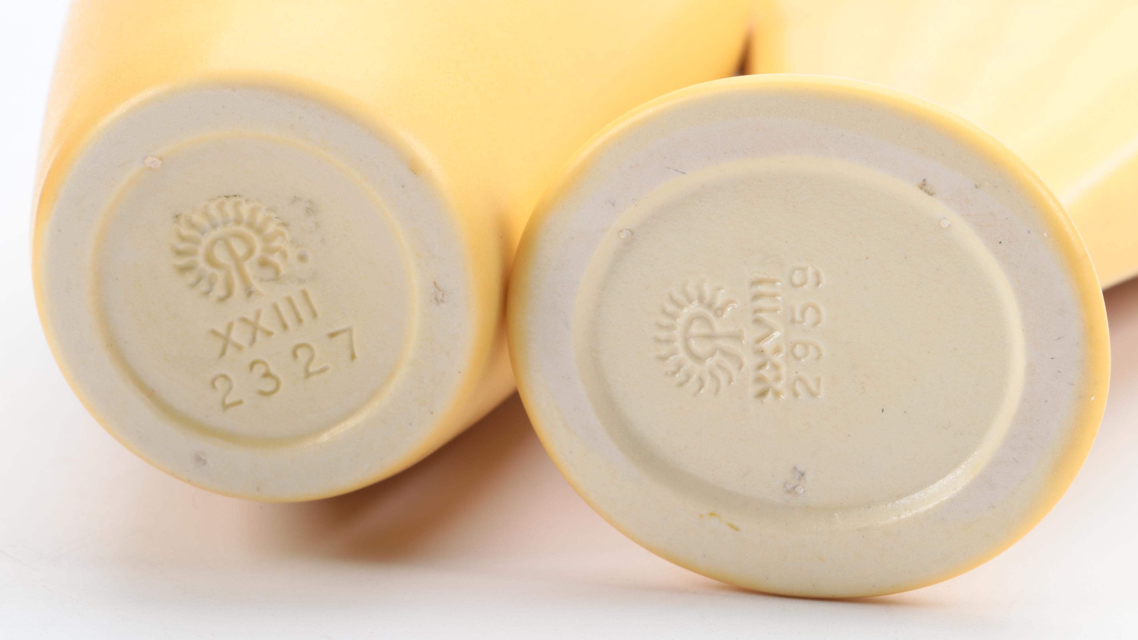 Rookwood Pottery Mustard Matte Glaze Vases and More, 1920s