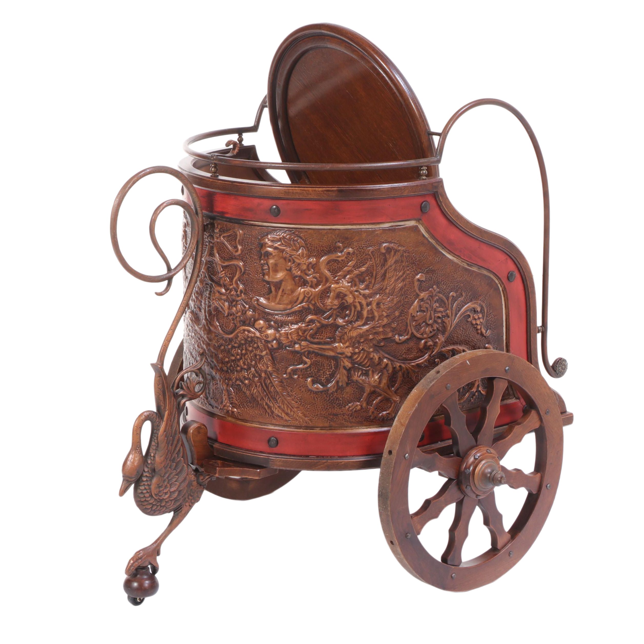 Custom-Made Italian Bar Cart in the Form of a Roman Chariot
