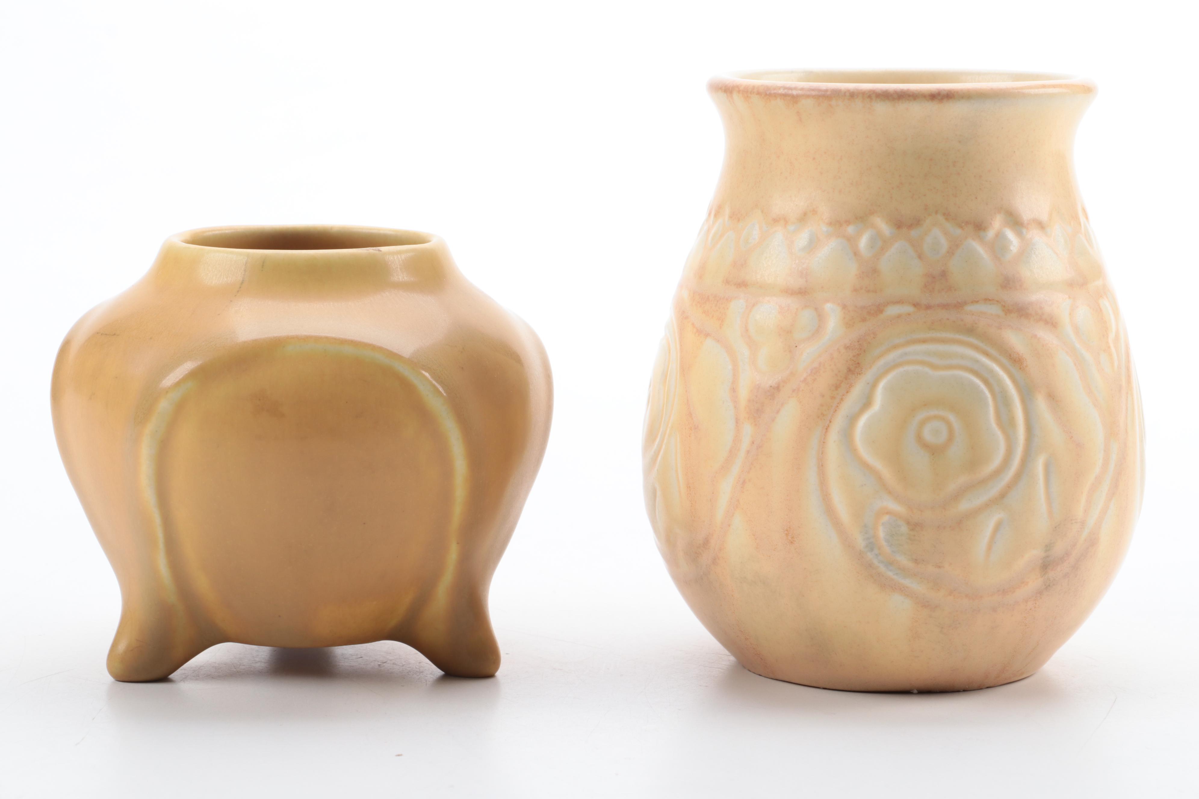 Rookwood Pottery Mustard Matte Glaze Vases and More, 1920s