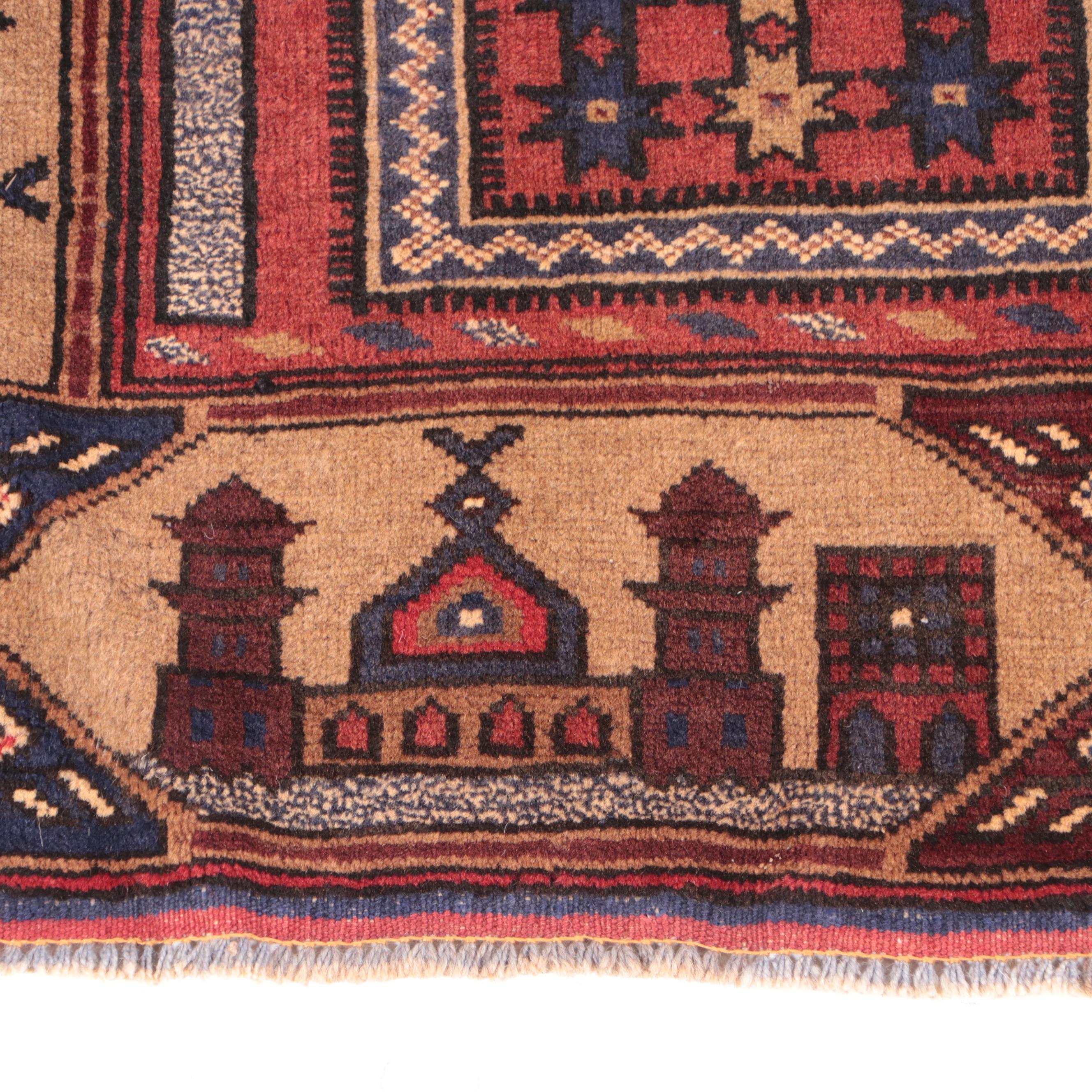 2'10 x 4'8 Hand-Knotted Afghan Teimani Accent Rug