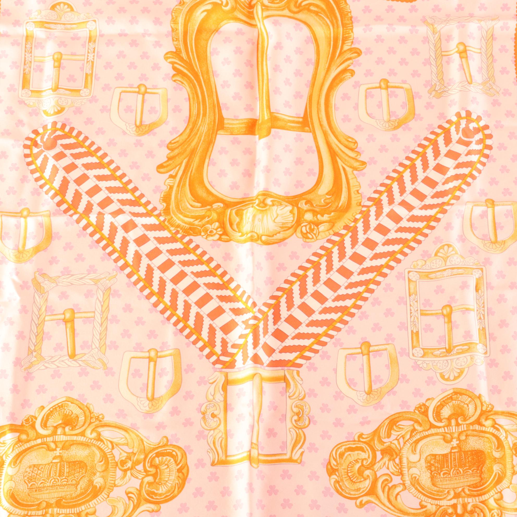 Hermès "Boucles et Galons du Tsar" Wash Scarf 90 in Silk Twill