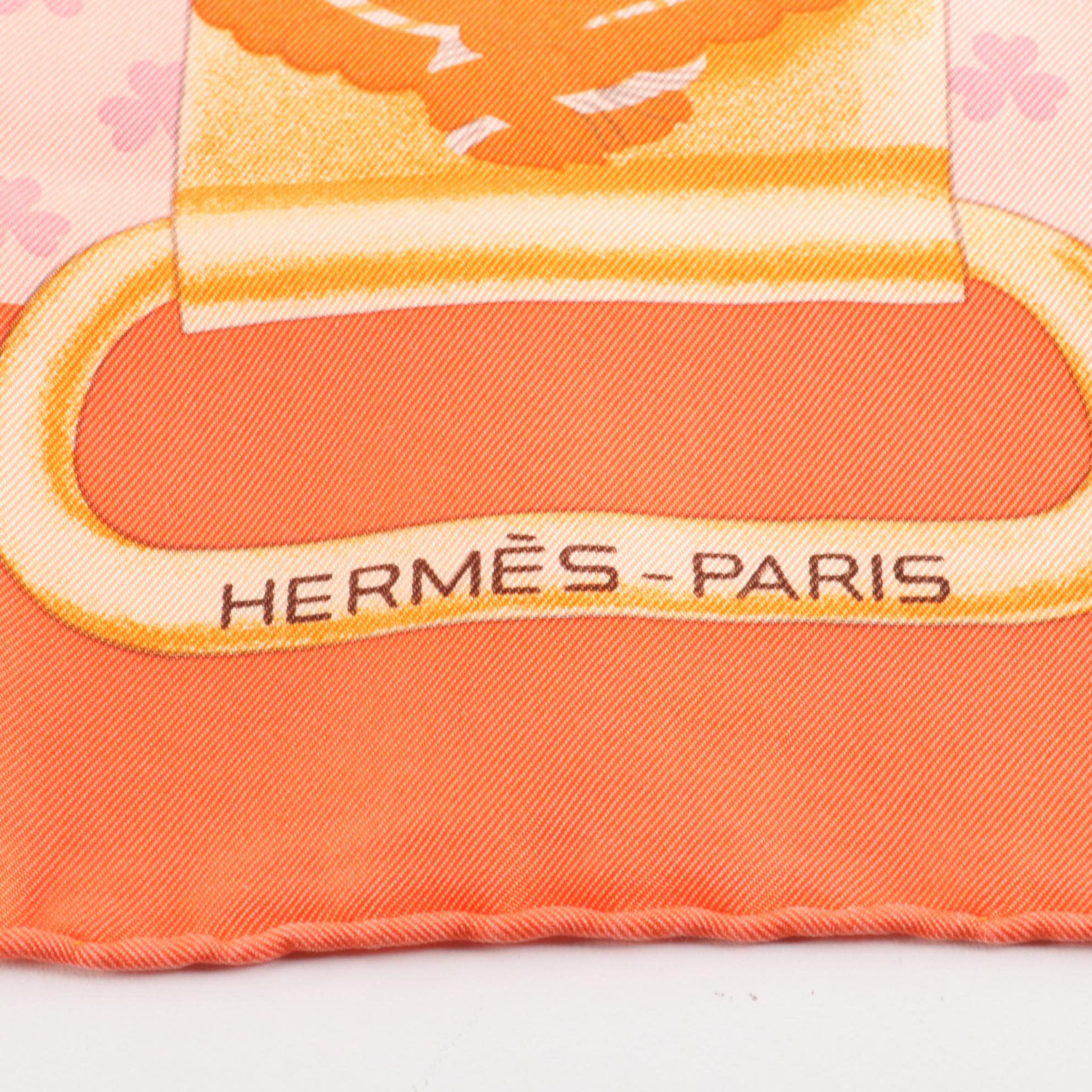 Hermès "Boucles et Galons du Tsar" Wash Scarf 90 in Silk Twill