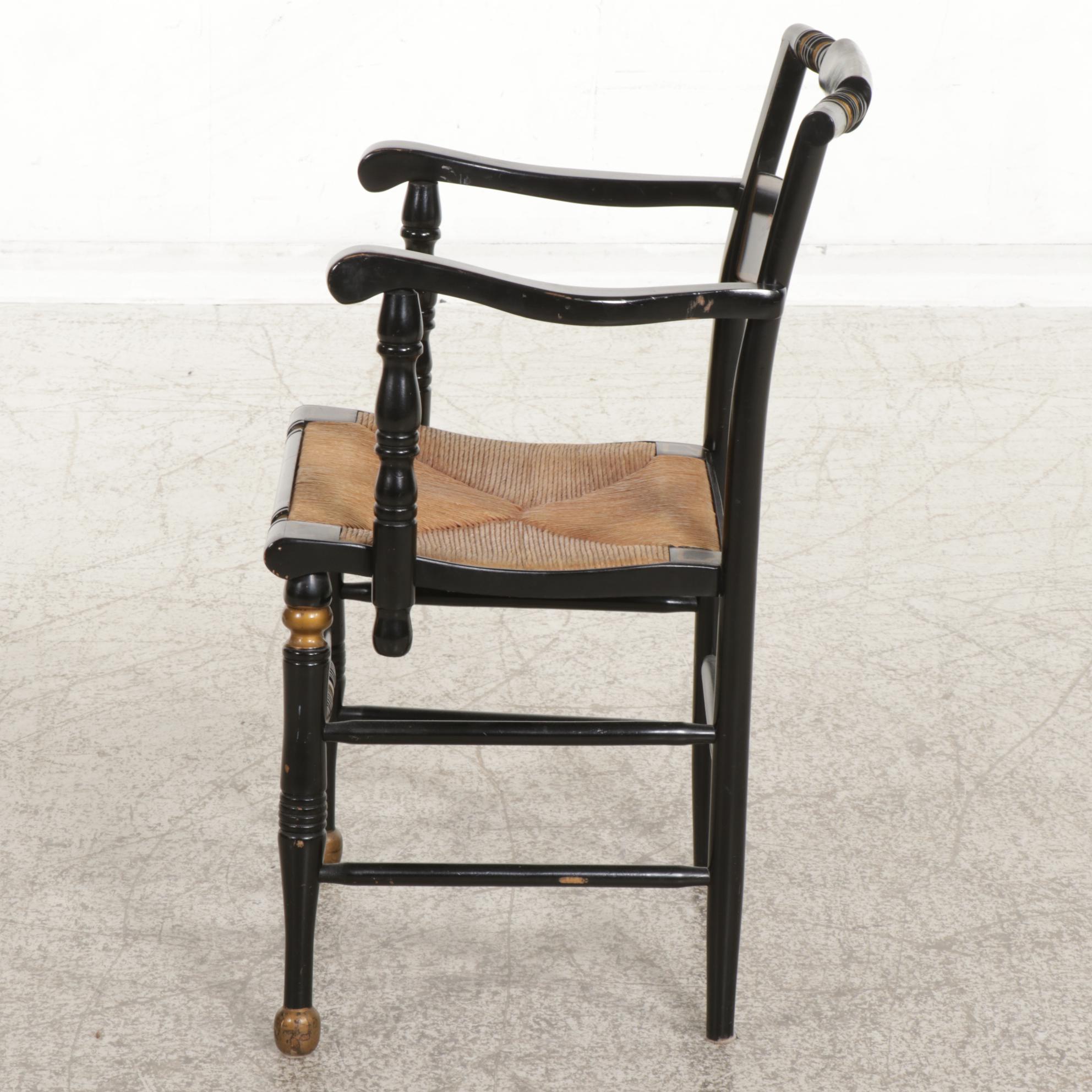 Late Federal Style Ebonized, Gilt and Stenciled "Fancy" Chair