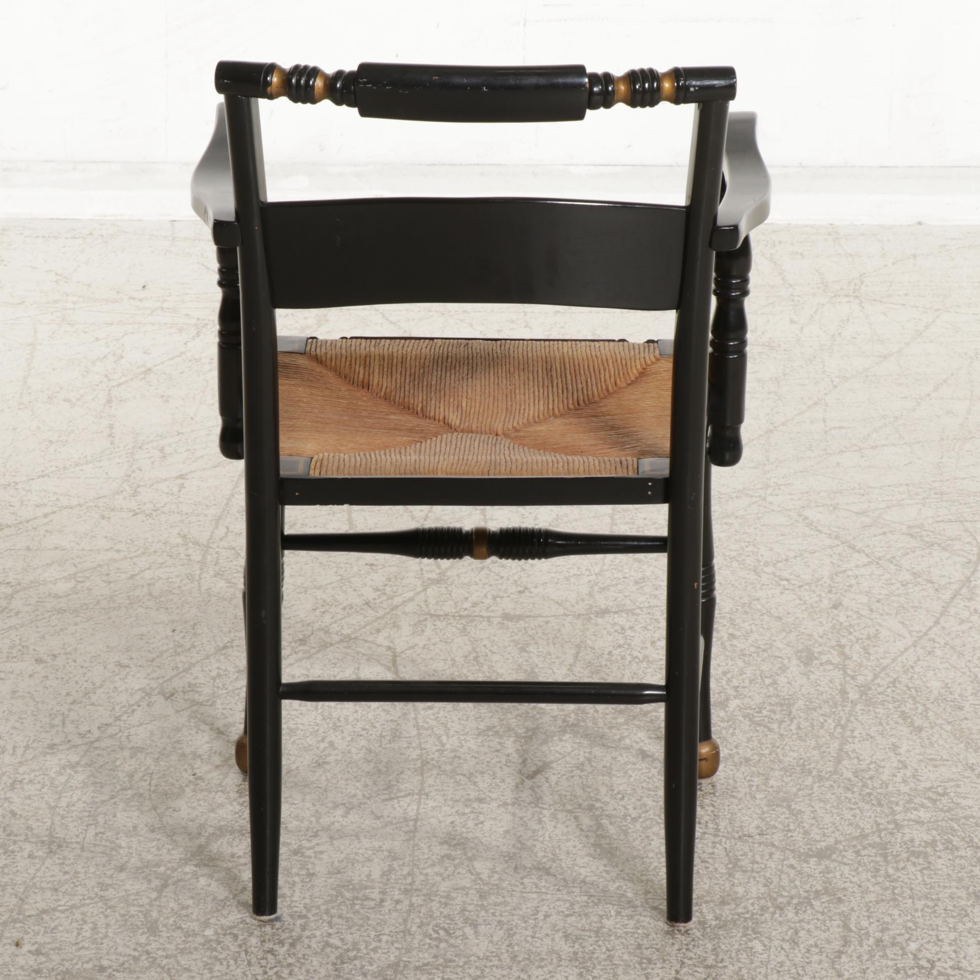 Late Federal Style Ebonized, Gilt and Stenciled "Fancy" Chair