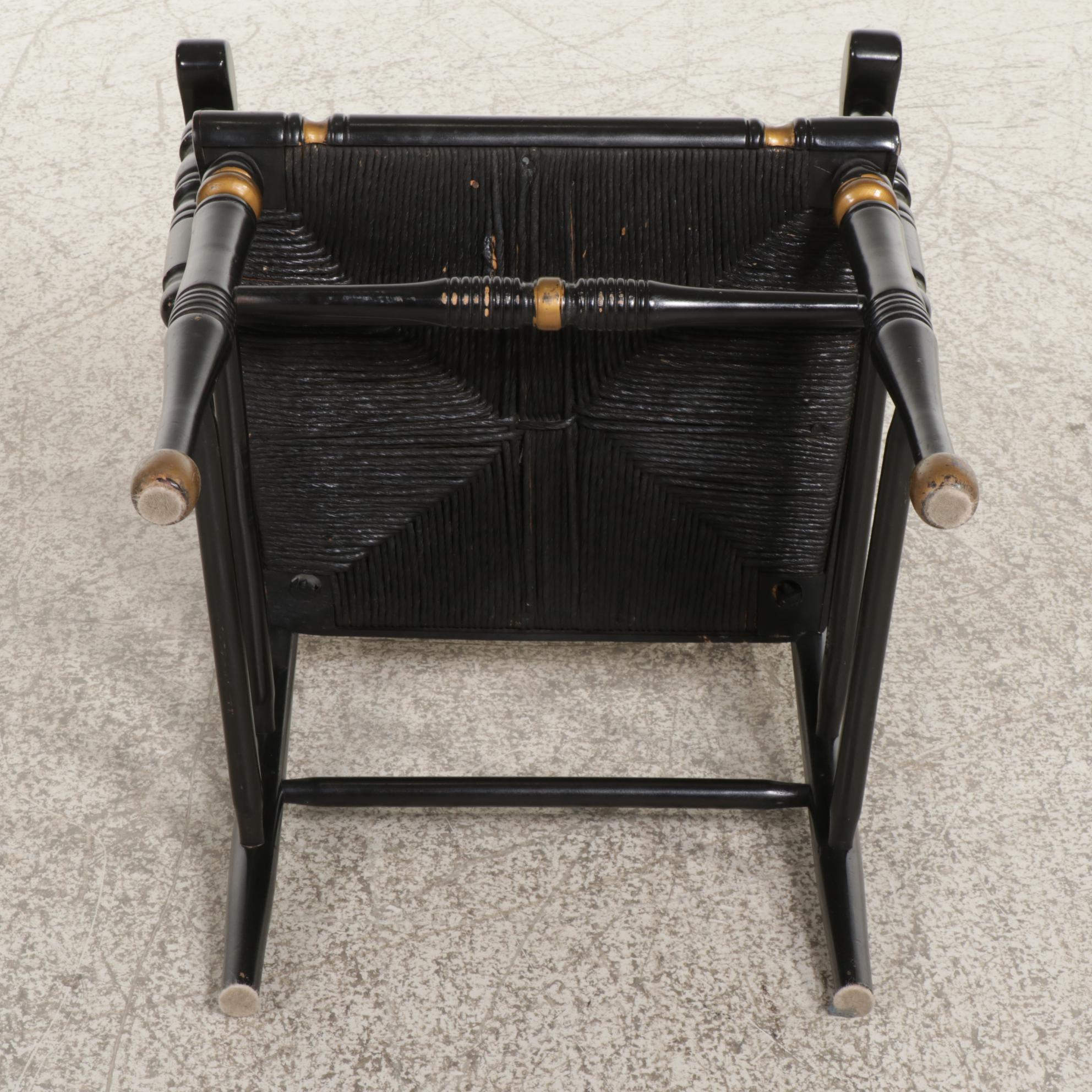 Late Federal Style Ebonized, Gilt and Stenciled "Fancy" Chair