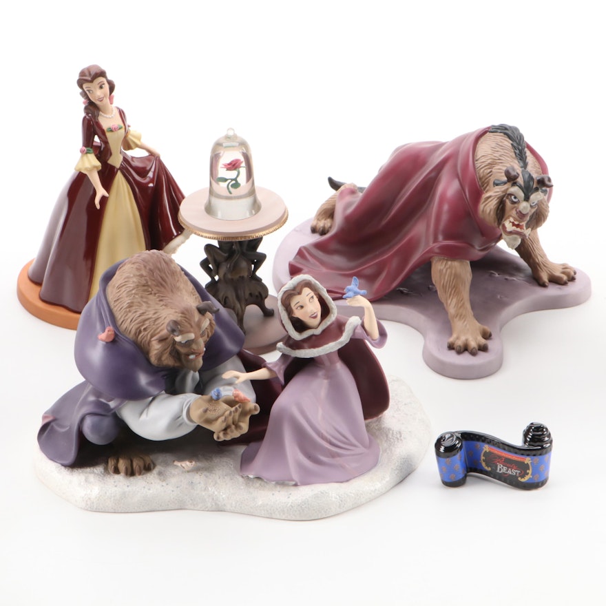 Classics Walt Disney Collection Ceramic Figurines Including "Belle & Beast"
