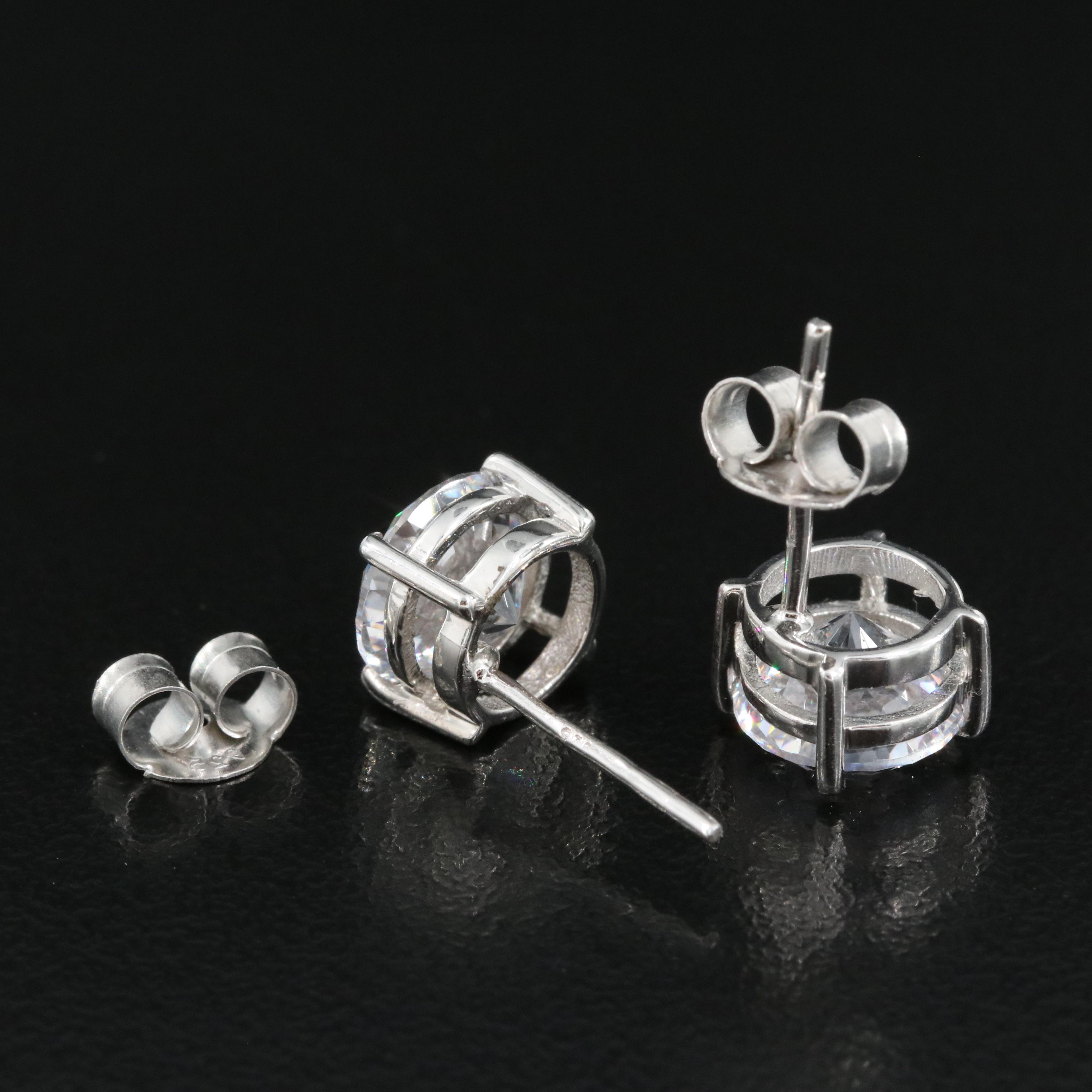 Sterling Cubic Zirconia Stud Earrings