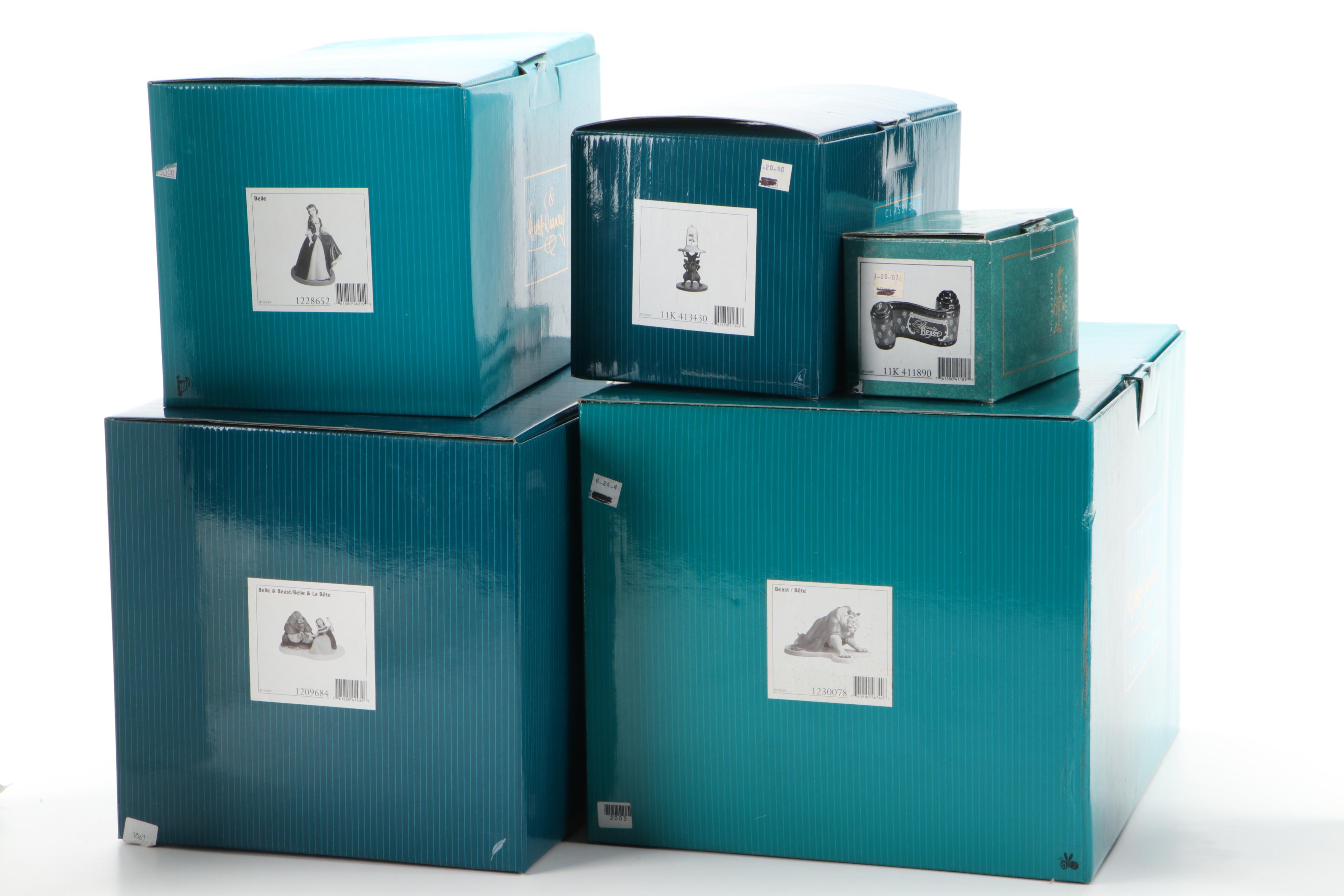 Classics Walt Disney Collection Ceramic Figurines Including "Belle & Beast"