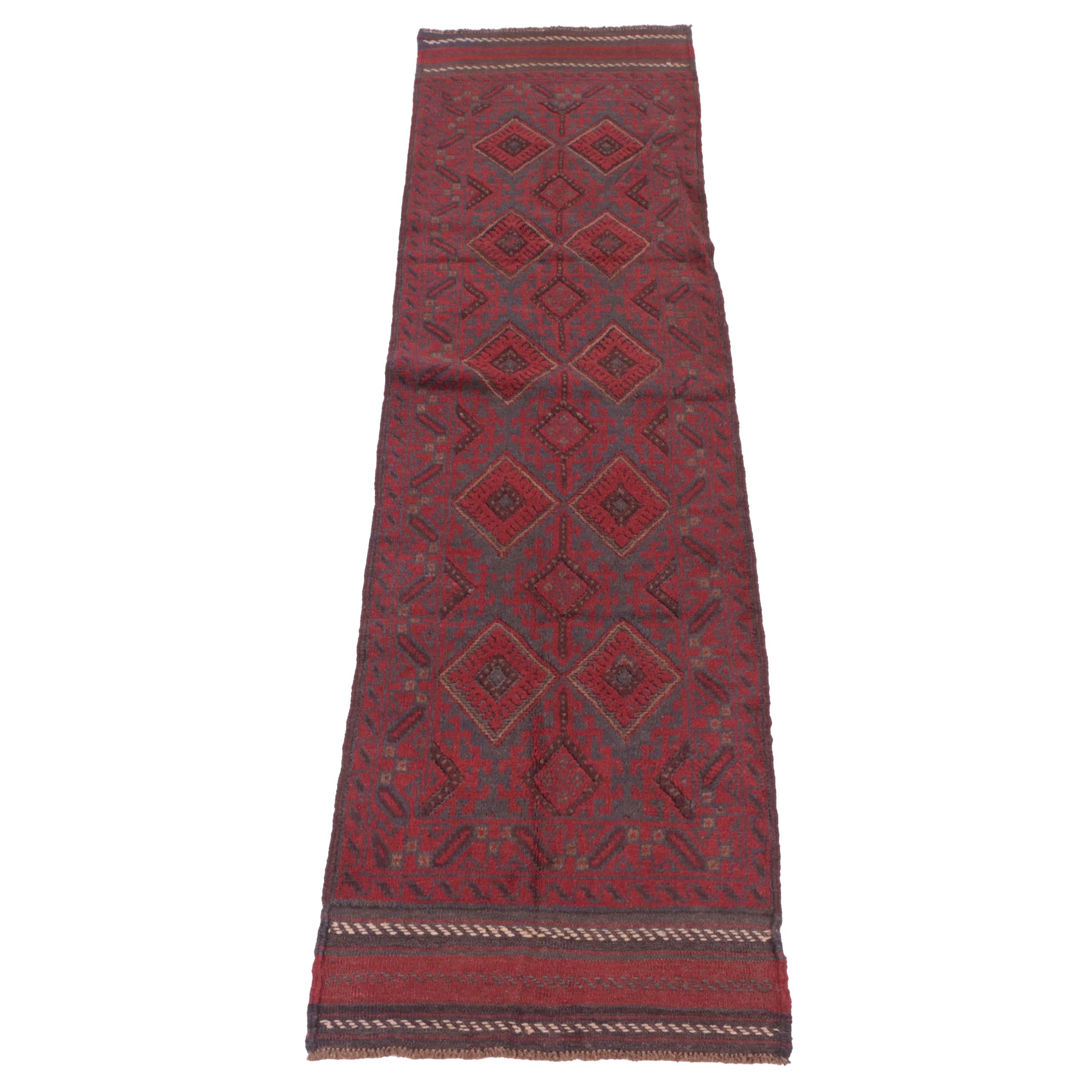 2'1 x 8'5 Hand-Knotted Afghan Mixed Technique Carpet Runner