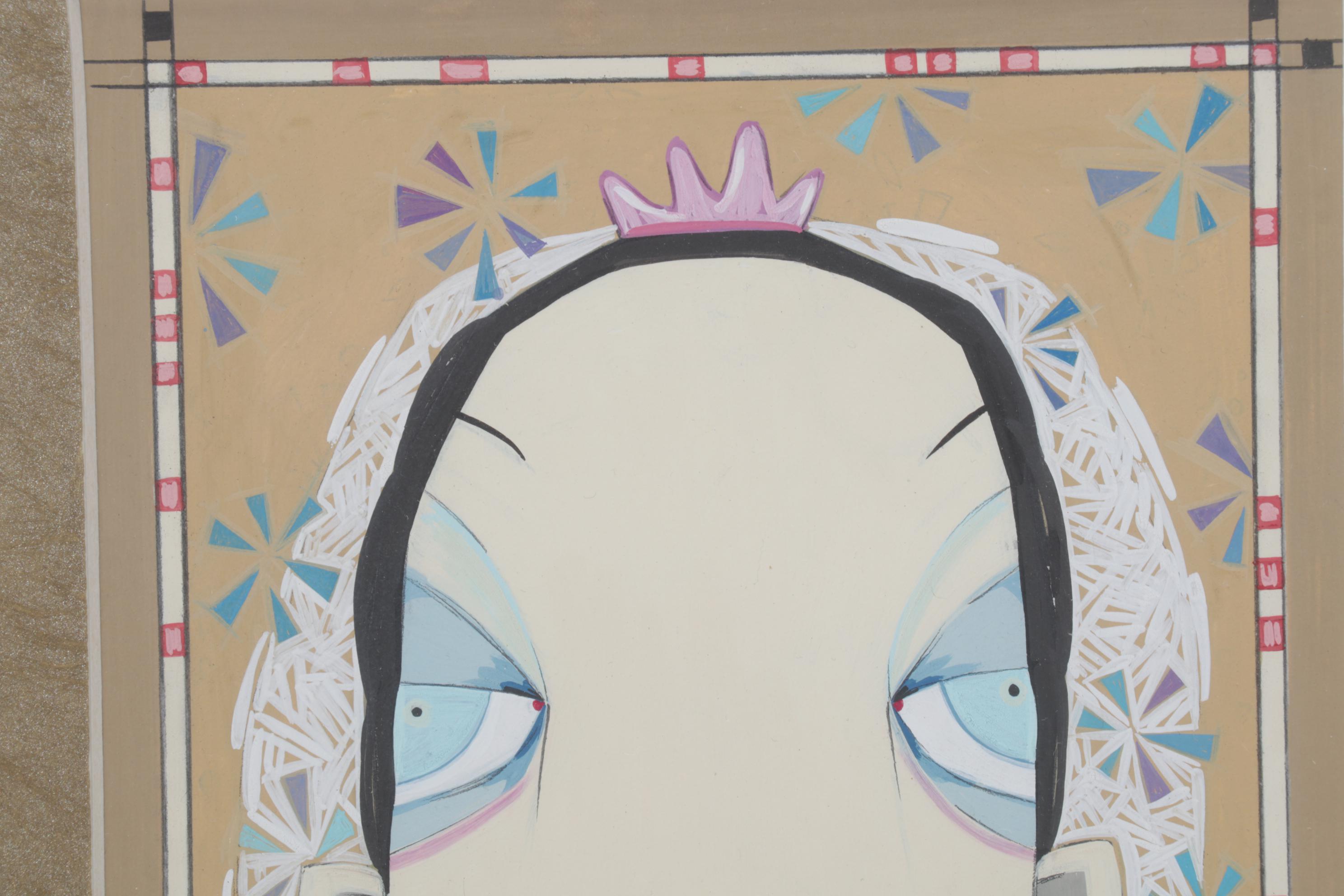 Paul Moschell Gouache Painting "The Bride," 21st Century