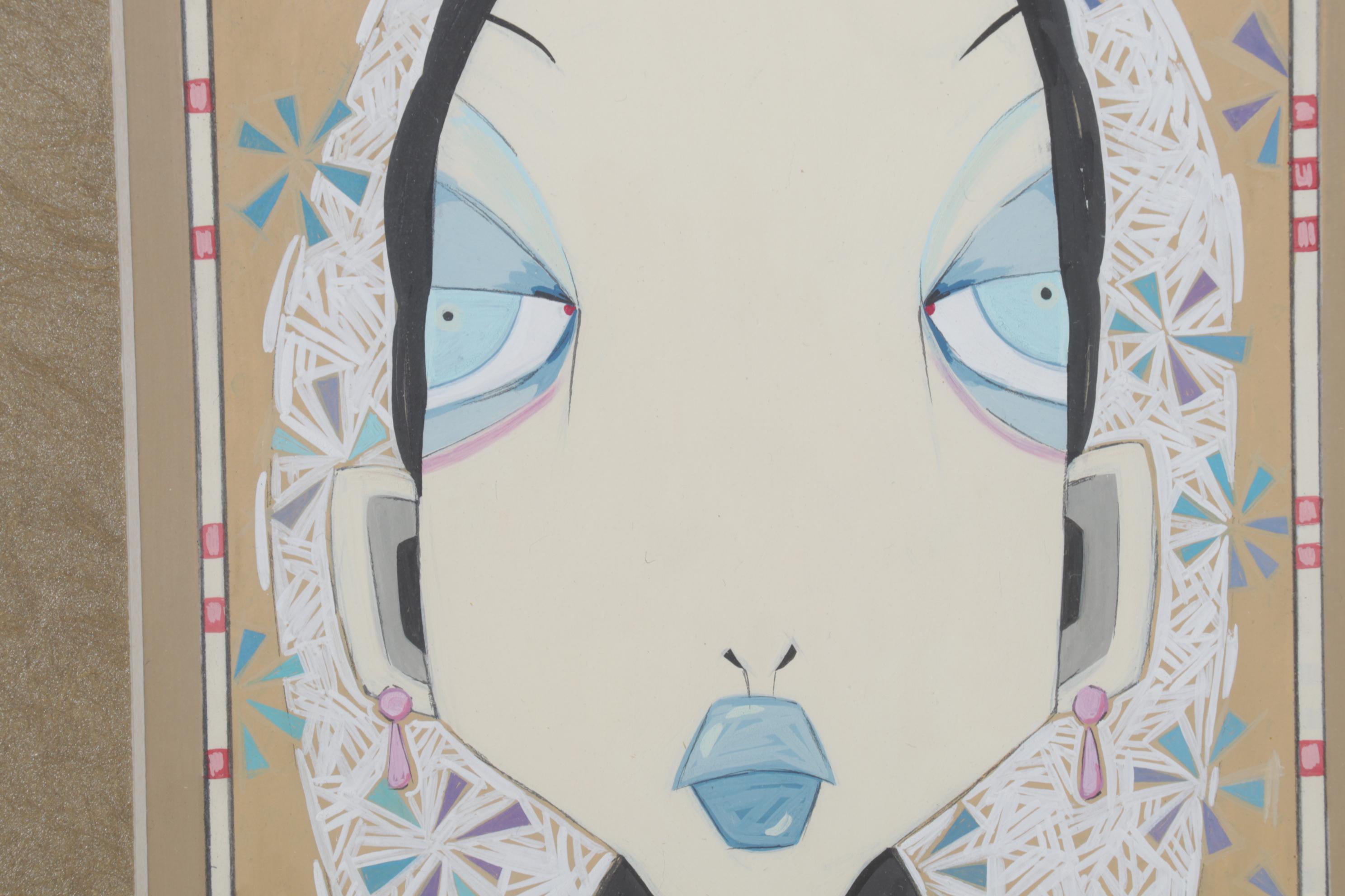 Paul Moschell Gouache Painting "The Bride," 21st Century