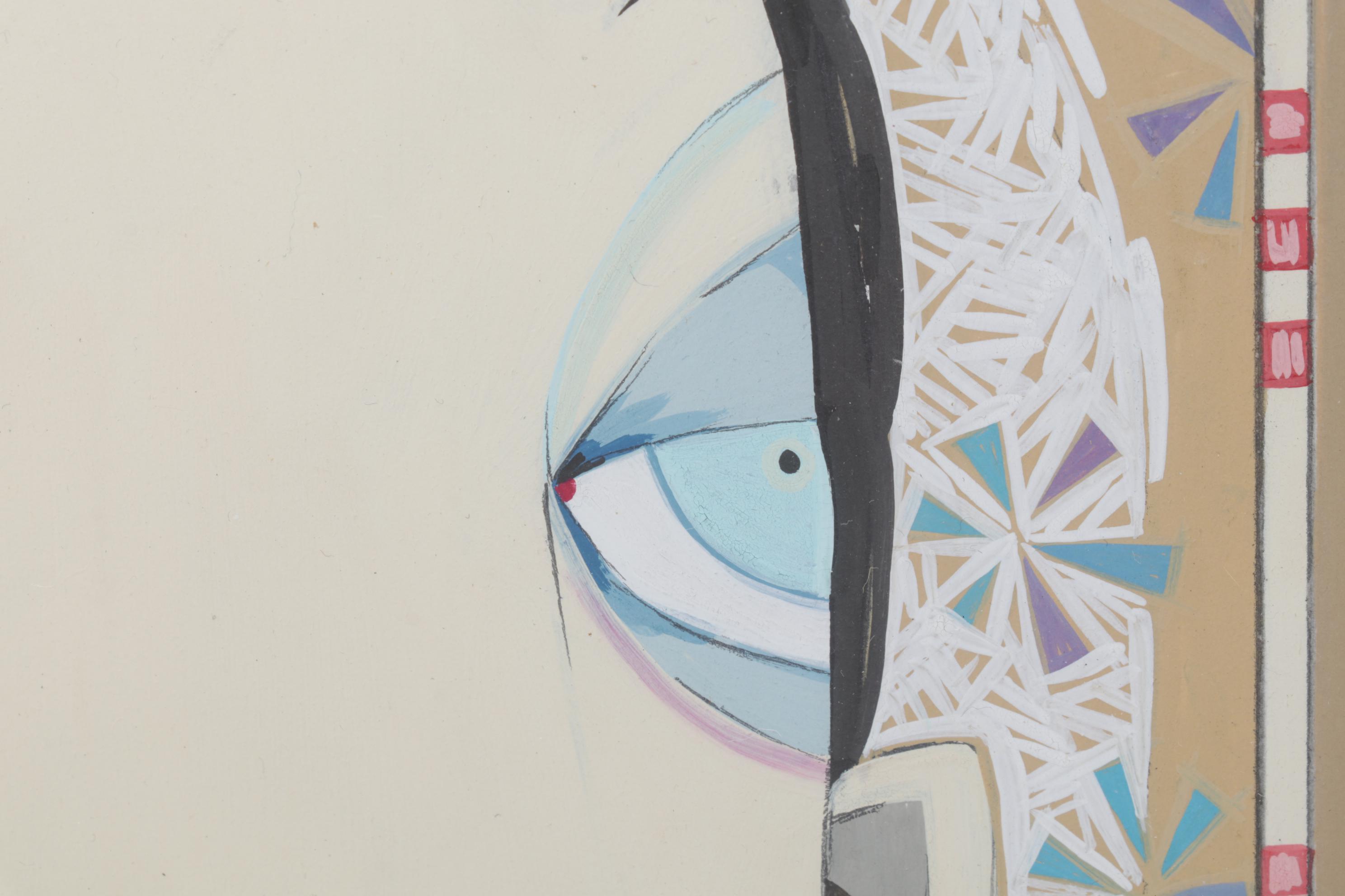 Paul Moschell Gouache Painting "The Bride," 21st Century