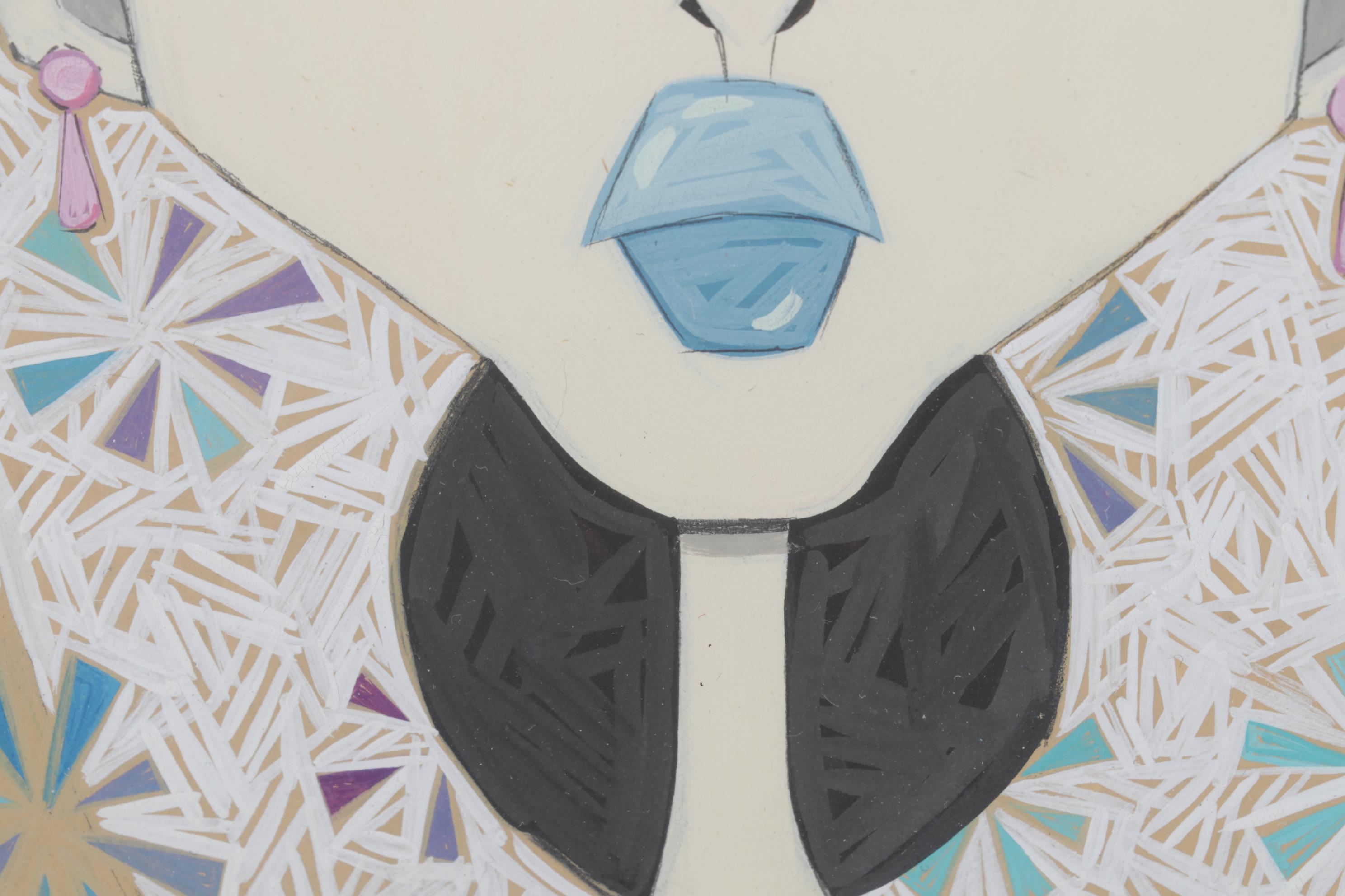 Paul Moschell Gouache Painting "The Bride," 21st Century