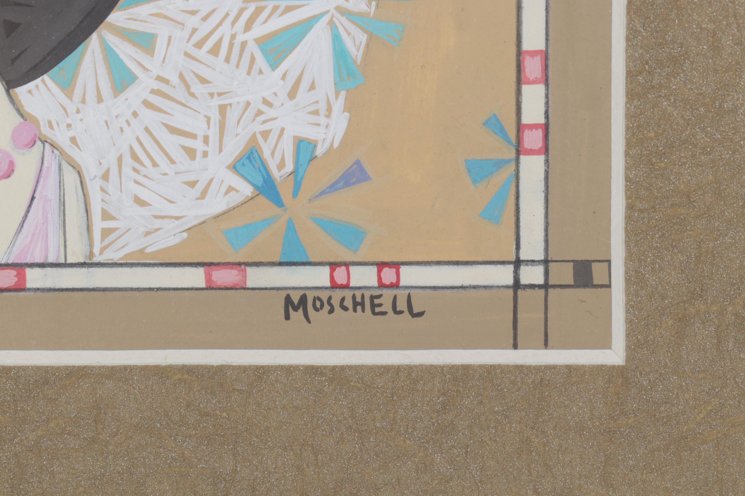 Paul Moschell Gouache Painting "The Bride," 21st Century