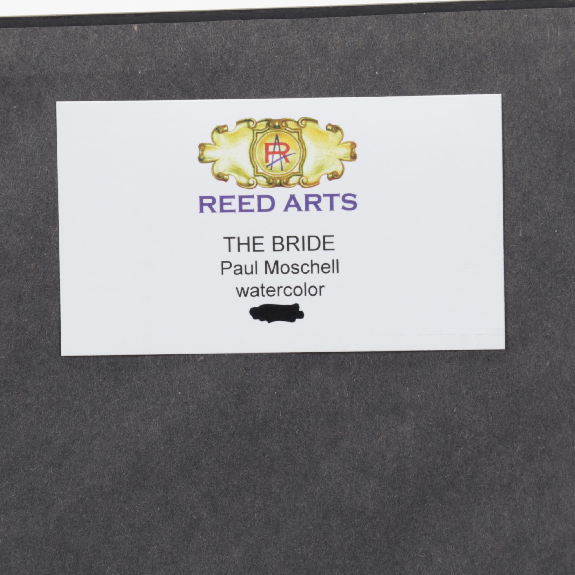 Paul Moschell Gouache Painting "The Bride," 21st Century