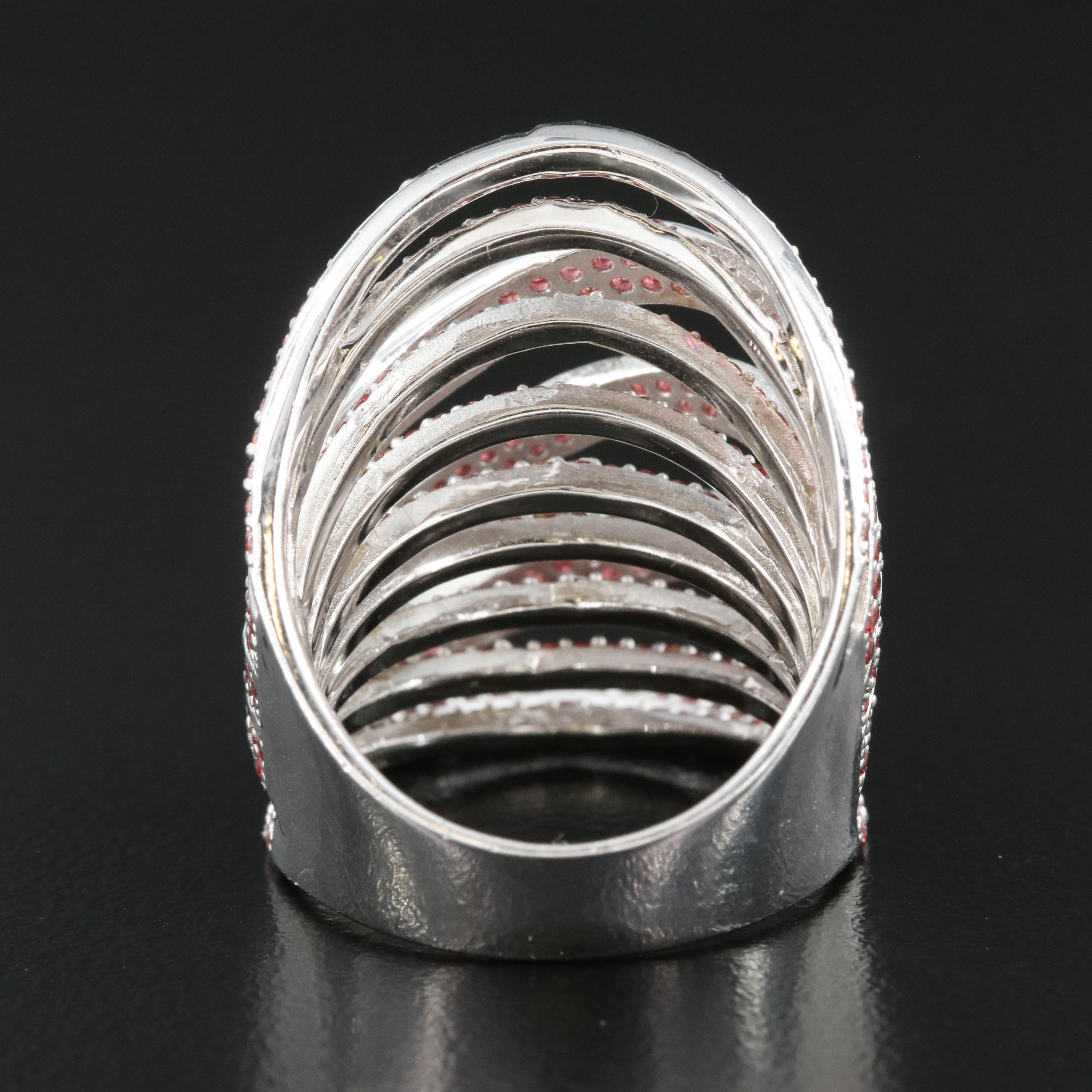 Sterling Cubic Zirconia Ribbon Crossover Ring